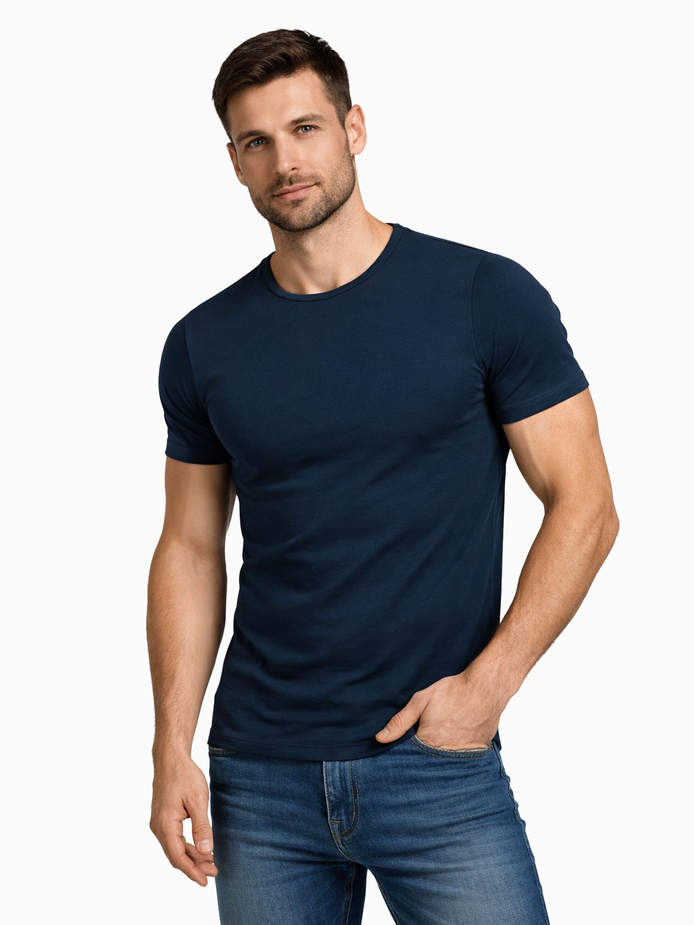 Garage basics BODYFIT T-shirt O-Neck Marine 00040383-B1