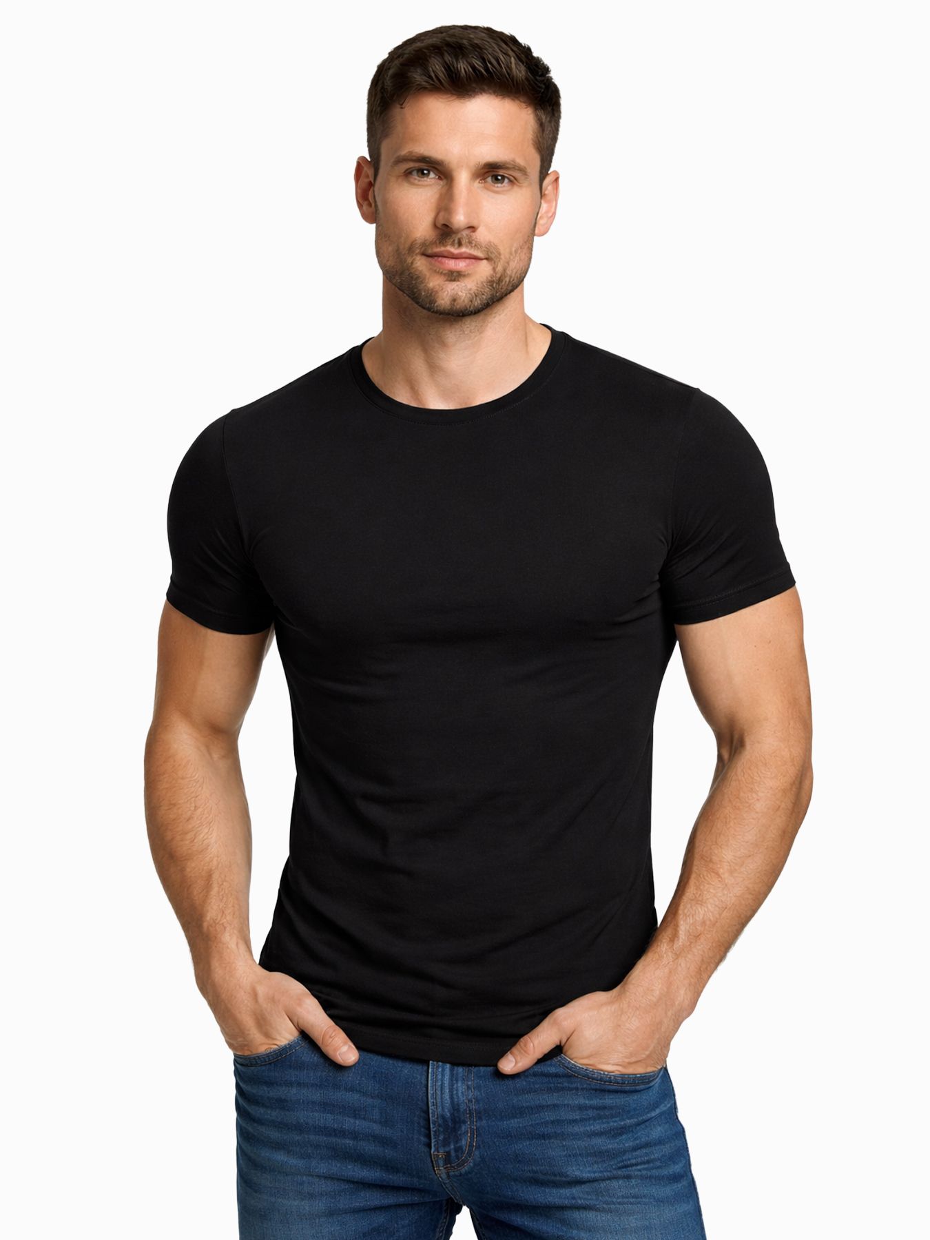 Garage basics BODYFIT T-shirt O-Neck Zwart 00040383-Z1