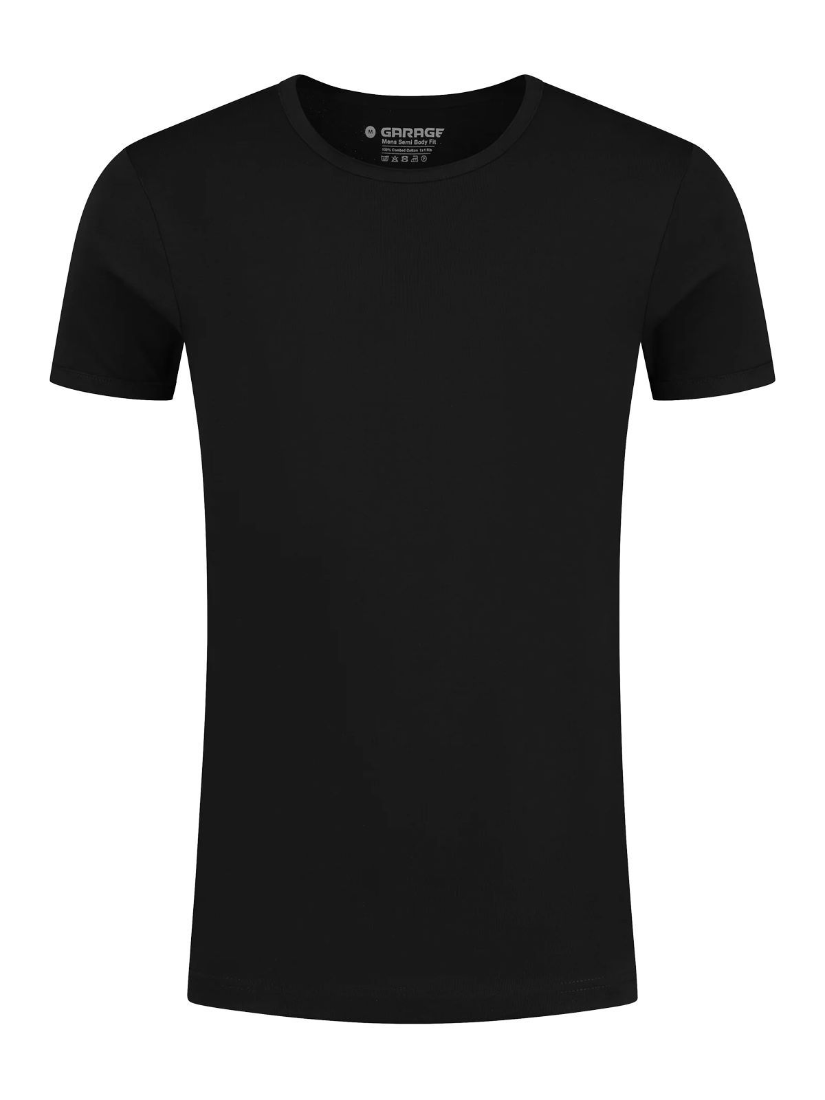 Garage basics SEMI BODYFIT T-shirt O-neck Zwart 2900030337061
