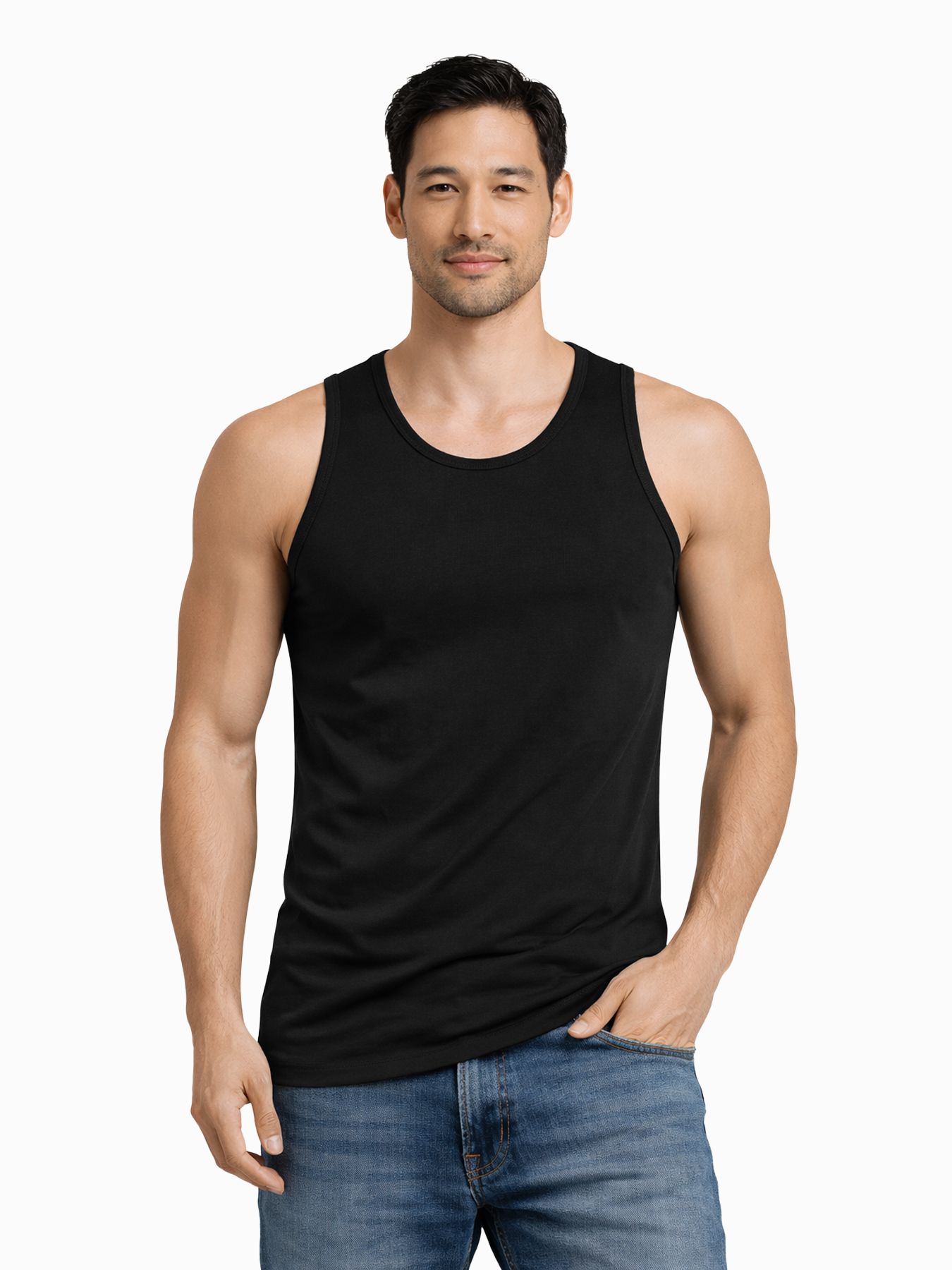 Garage basics SINGLET SEM BOD Zwart 00040738-Z1