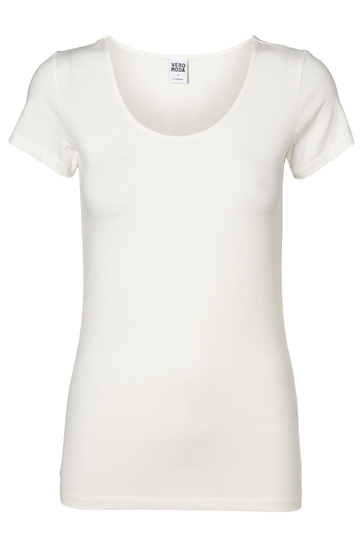 Vero Moda ns Maxi my ss long u-neck-18 Wit 00082141-W1