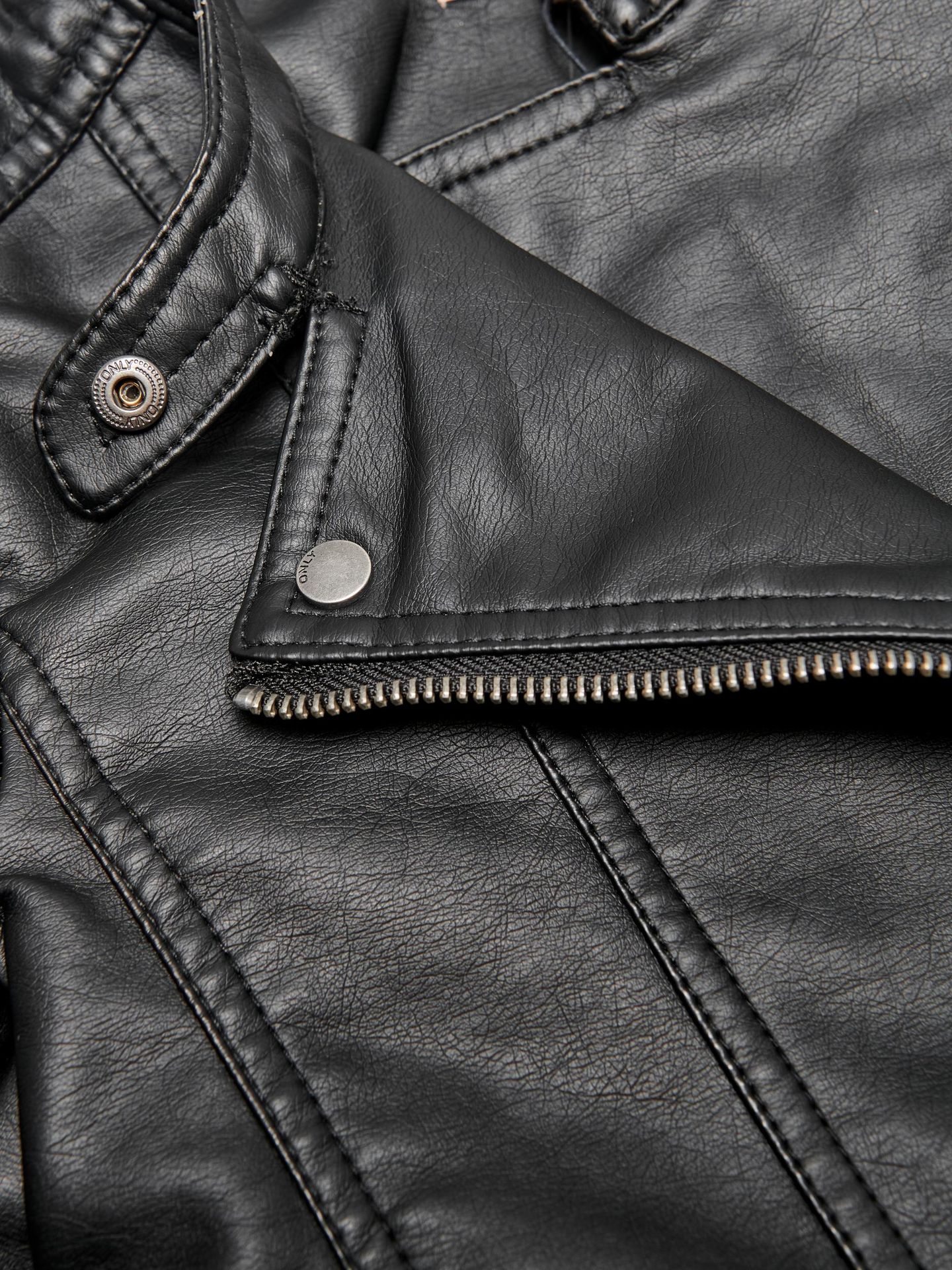 Only KONFREYA FAUX LEATHER BIKER OTW NOO - Black Black 2900125111019