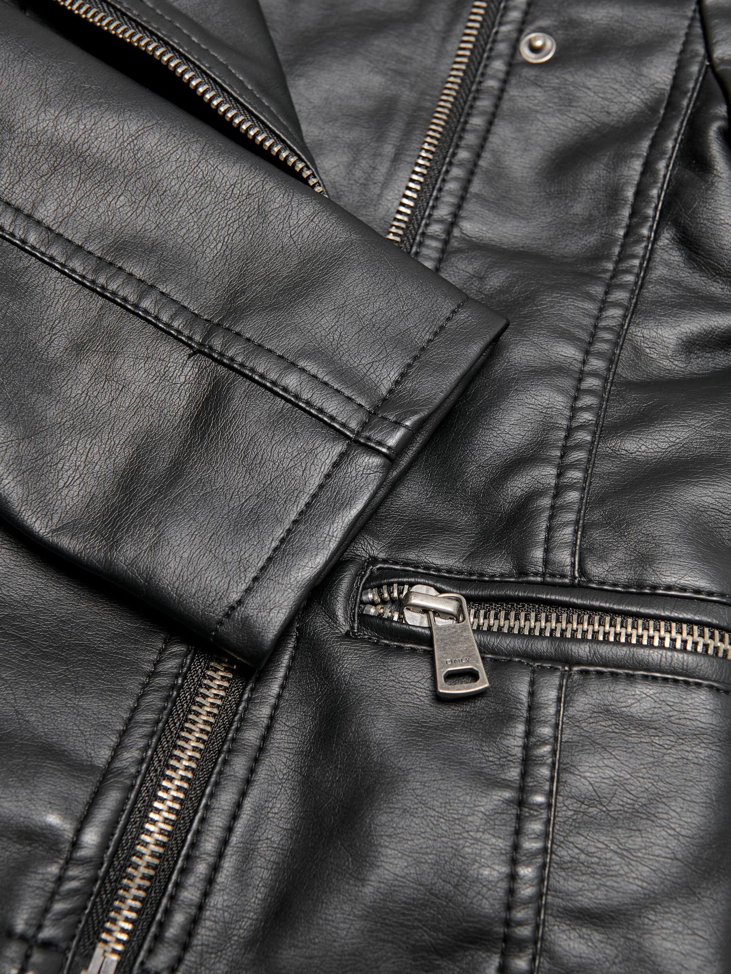 Only KONFREYA FAUX LEATHER BIKER OTW NOO - Black Black 2900125111019