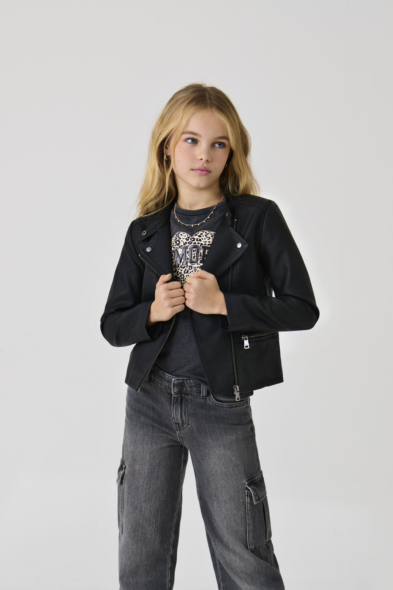 Kids Only KONFREYA FAUX LEATHER BIKER OTW NOO - Black Black 2900125111088