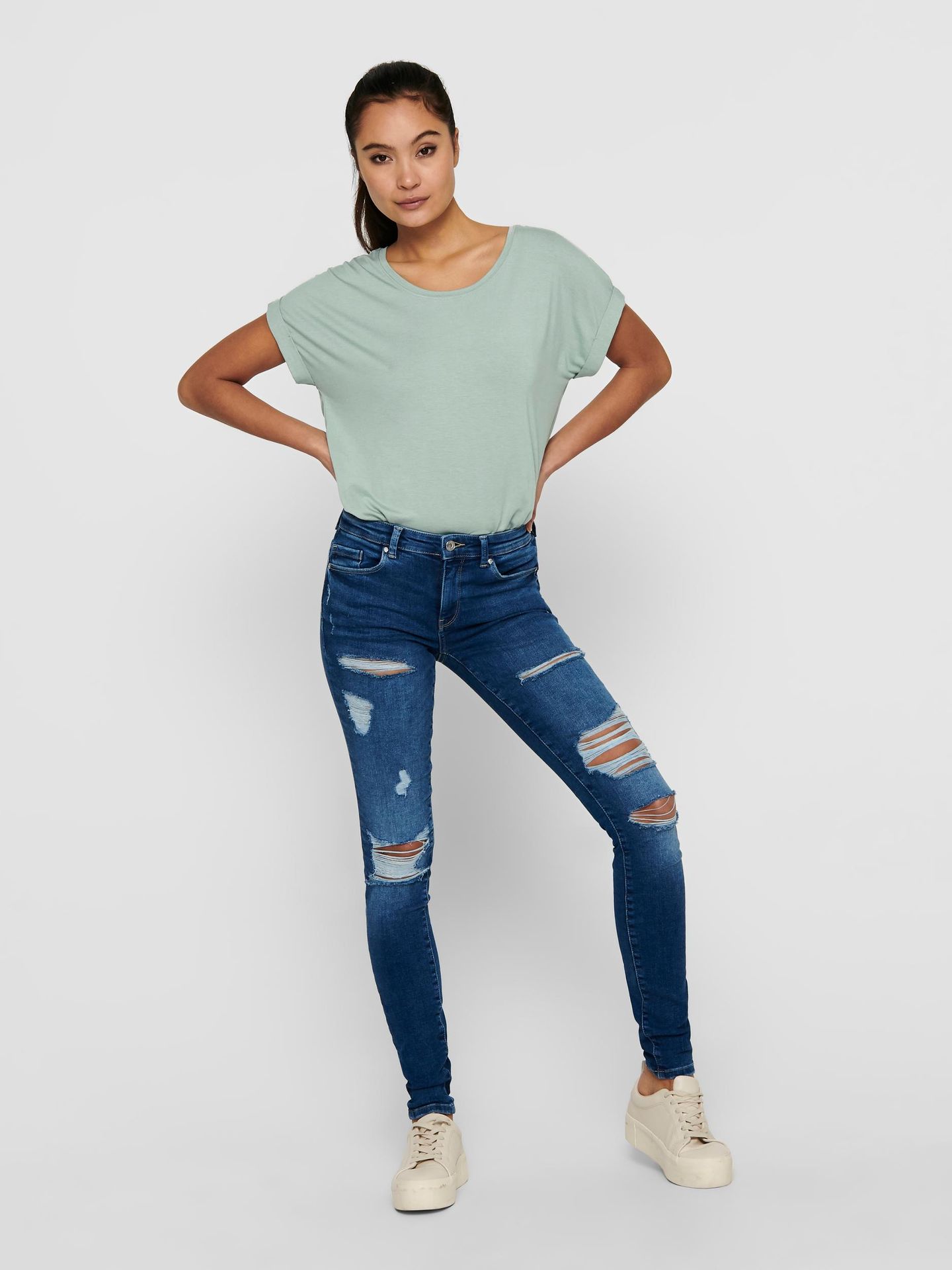 Only ONLMOSTER S/S O-NECK TOP NOOS JRS - Jadeite Jadeite 2900125118032