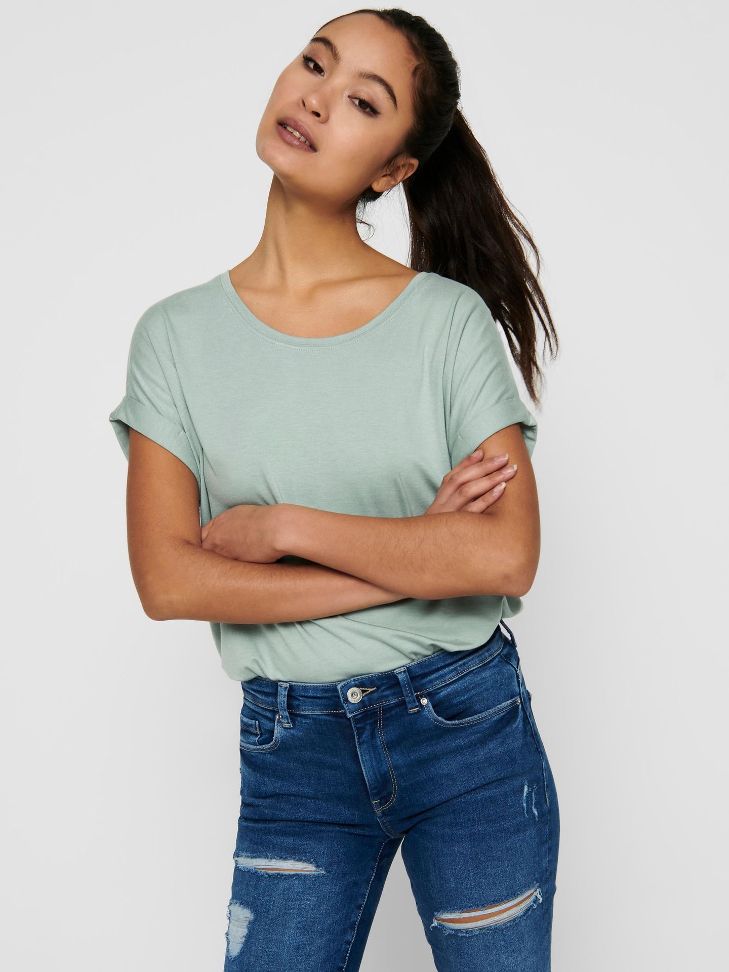 Only ONLMOSTER S/S O-NECK TOP NOOS JRS - Jadeite Jadeite 2900125118032