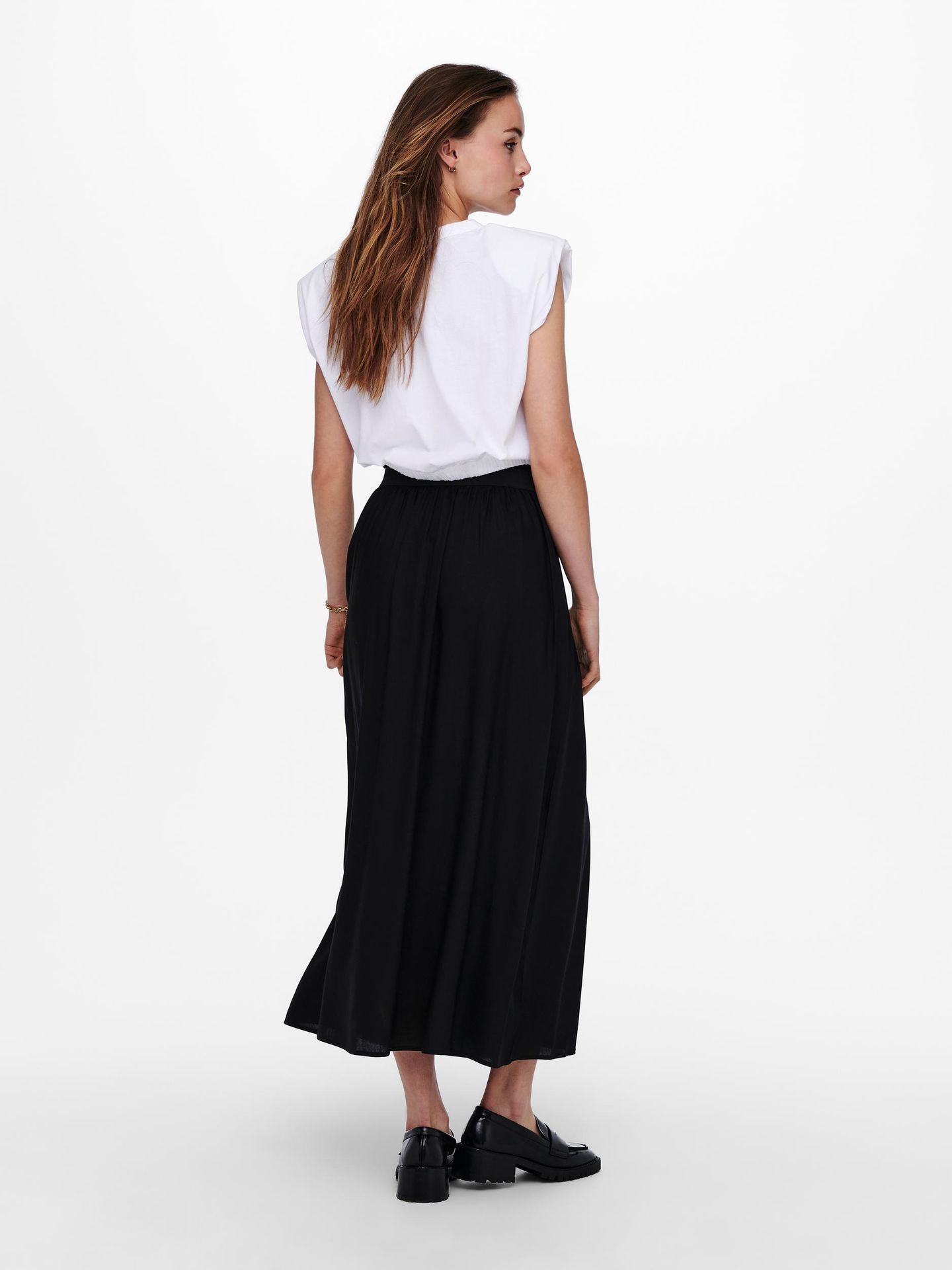 Only ONLVENEDIG LIFE LONG SKIRT WVN NOOS - Black Black 2900125264043