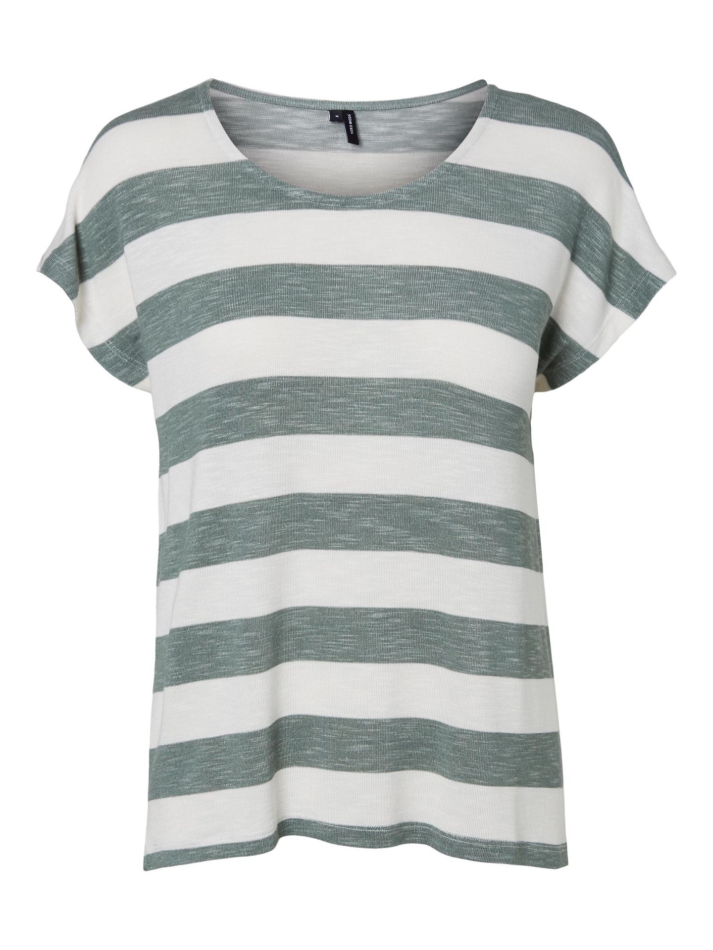 Vero Moda VMWIDE STRIPE S/L TOP GA NOOS - Laurel Wreath/SNOW Laurel Wreath/SNOW WHITE 2900125268034