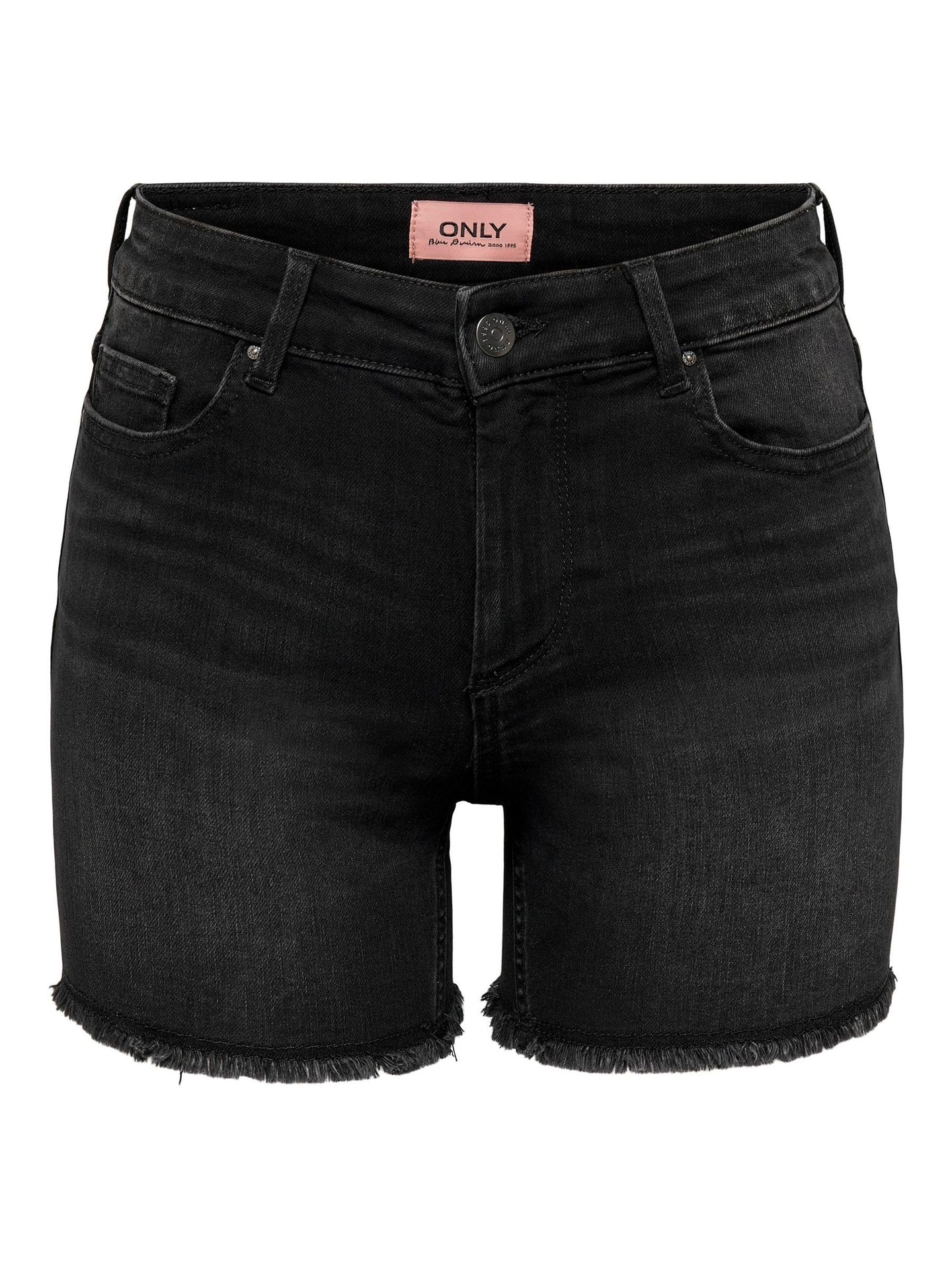 Only ONLBLUSH  LIFE MID SK RAW SHORTS NO - Black Denim Black Denim 00092667-EKA26011400000099