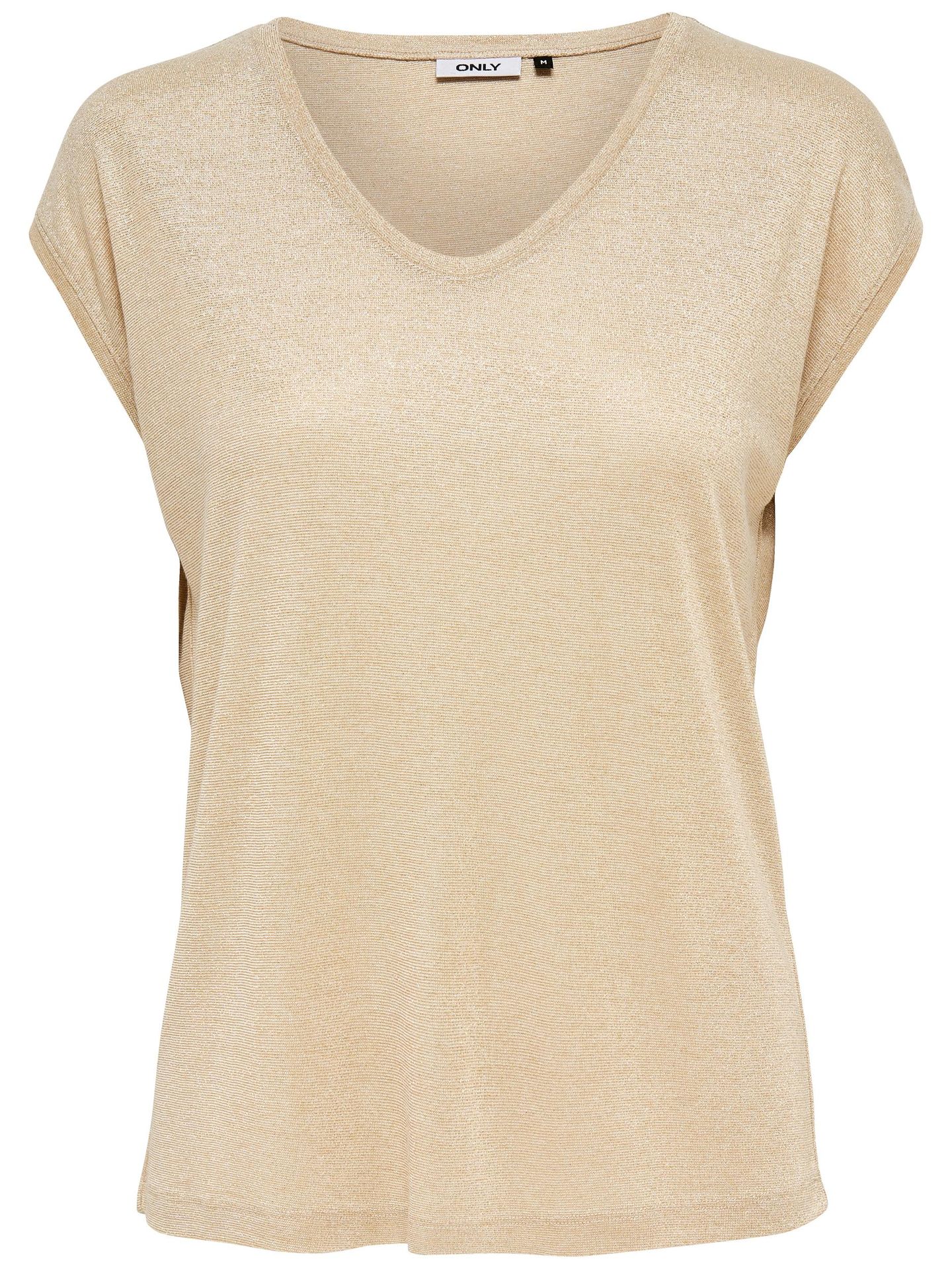Only ONLSILVERY S/S V NECK LUREX TOP JRS - Gold Colour Gold Colour 00092736-EKA26011400000241