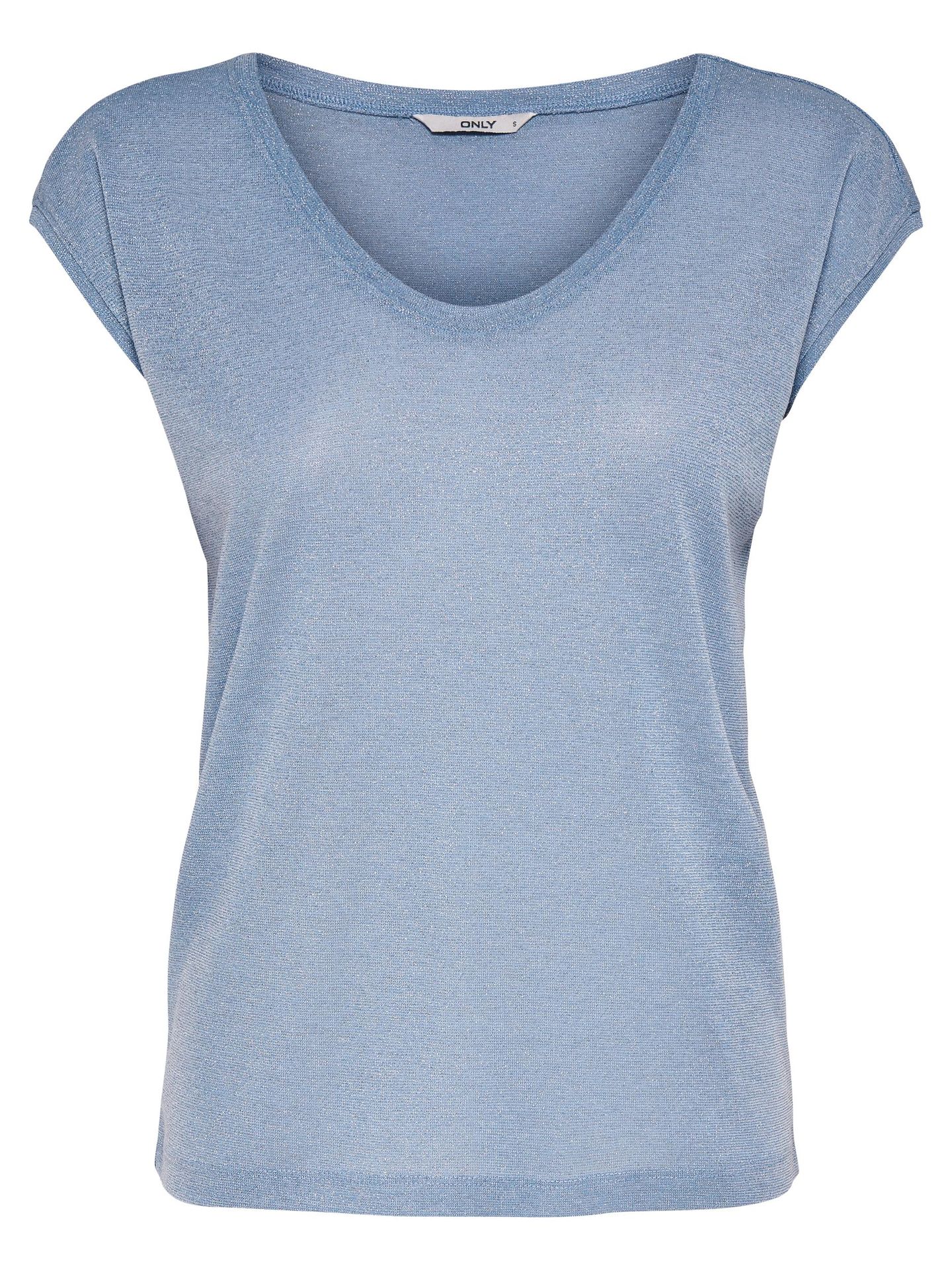Only ONLSILVERY S/S V NECK LUREX TOP JRS - Halogen Blue Halogen Blue 2900125386059