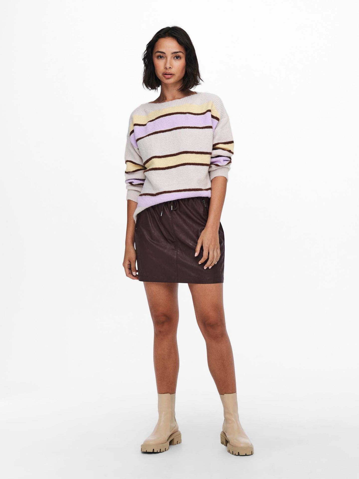 Only ONLMUSSA LIFE L/S PULLOVER CC KNT - Pumice Stone/W Pumice Stone/Coconut 2900125695045