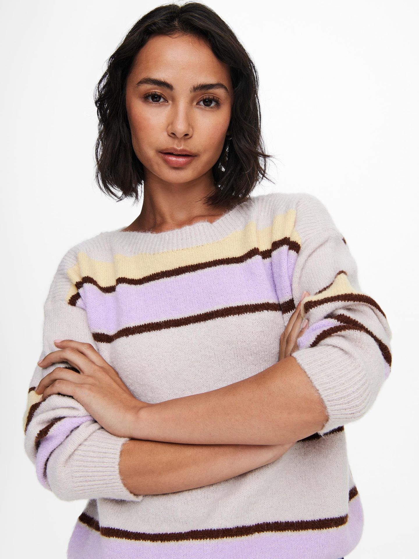 Only ONLMUSSA LIFE L/S PULLOVER CC KNT - Pumice Stone/W Pumice Stone/Coconut 2900125695045