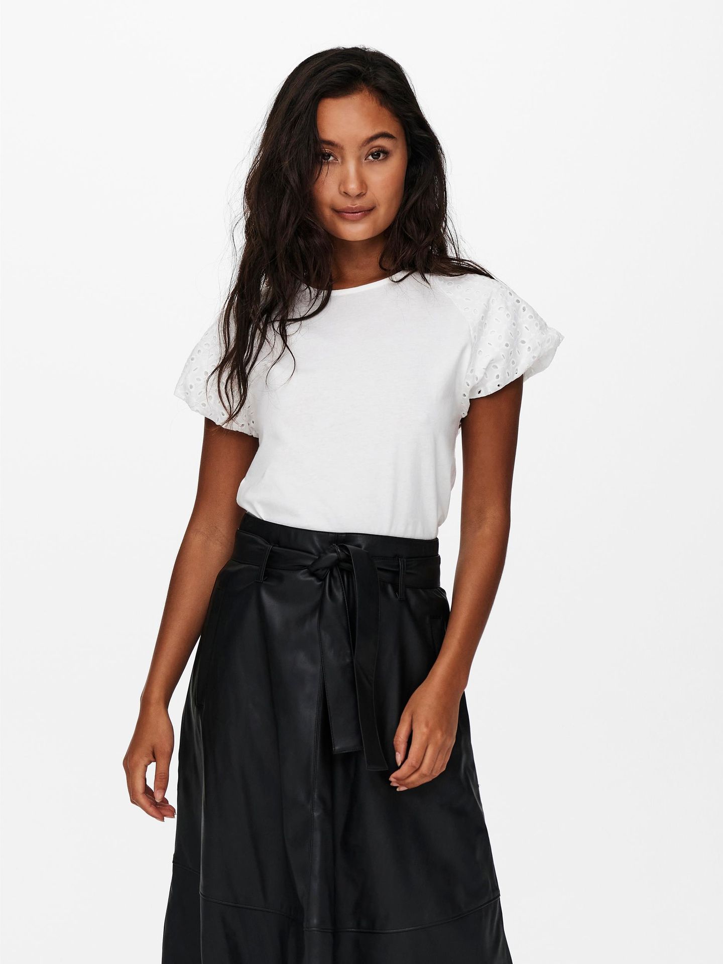 Only ONLRIZZA LIFE S/S MIX TOP JRS - Cloud Dancer Cloud Dancer 2900125725049