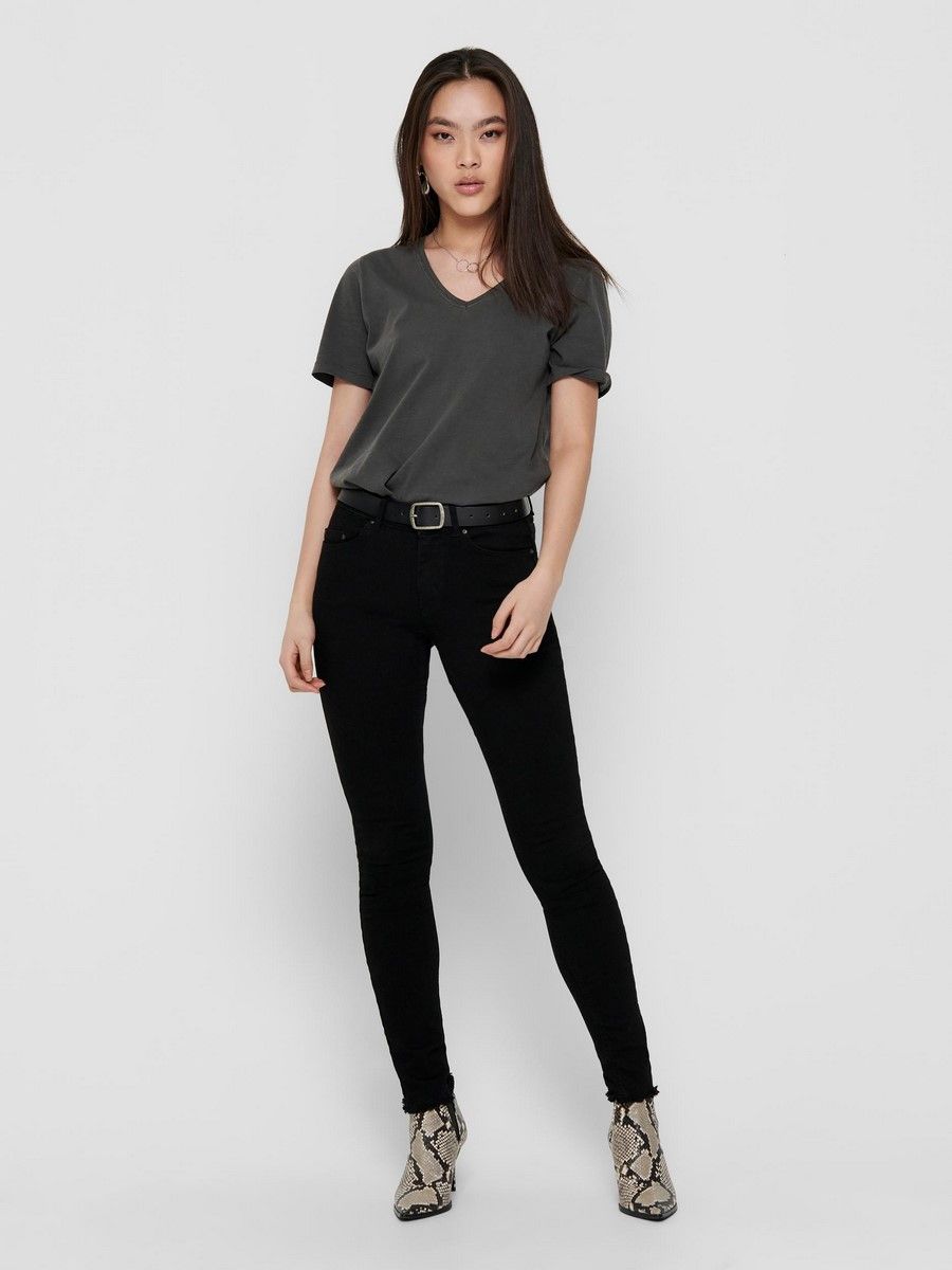 Only ONLBLUSH LIFE MID SK AK RAW REA2343 - Black Denim Black Denim 2900125850116