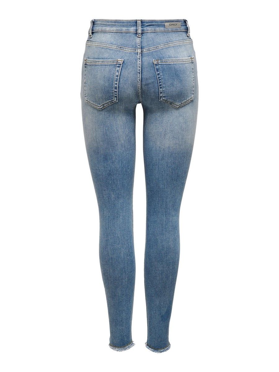 Only ONLBLUSH LIFE MID SK ANK RAW REA333 - Light Blue D Light Blue Denim 2900125875034