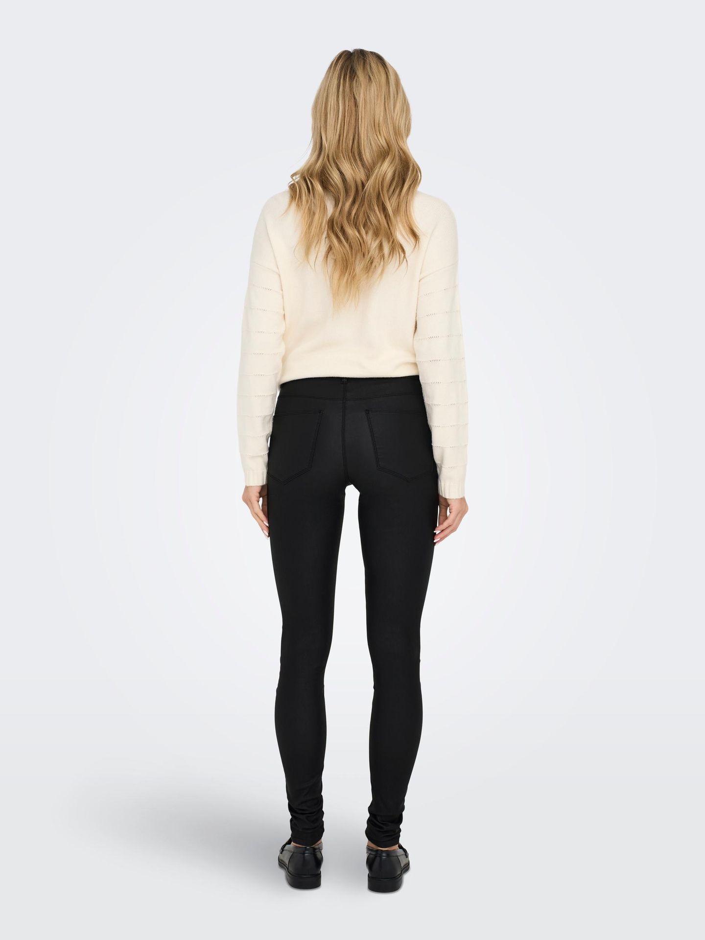 Only ONLANNE K MID WAIST COATED PNT NOOS - Black Black 2900125891119