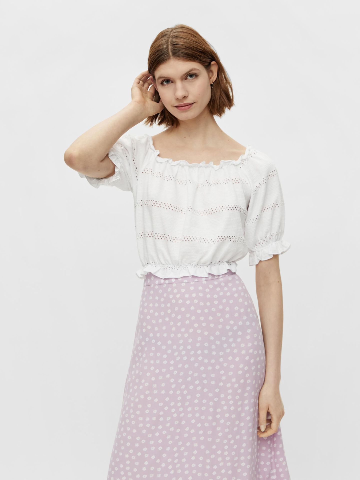 Pieces PCTAYLEE SS CROPPED TOP BC - Bright White Bright White 2900125934038