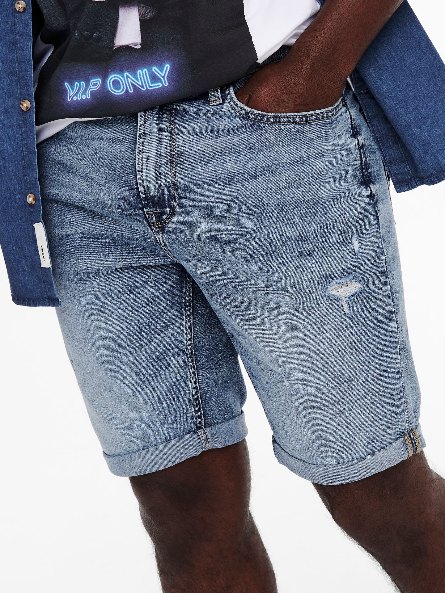 Only & Sons ONSPLY LIFE BLUE SHORTS PK 9567 NOO - Blue Denim Blue Denim 2900126140025