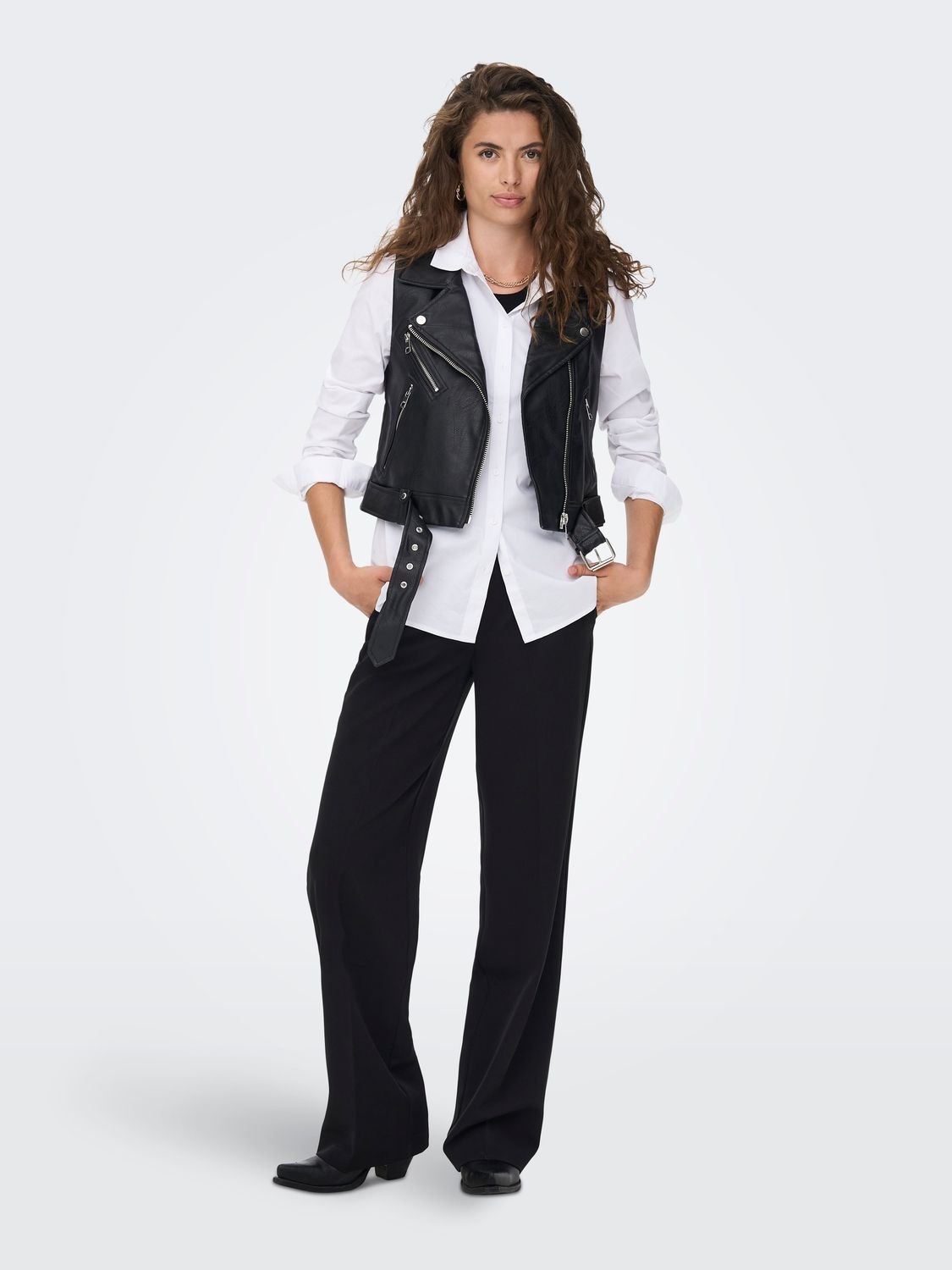 Only ONLVERA FAUX LEATHER WAISTCOAT  OTW - Black Black 2900126201023