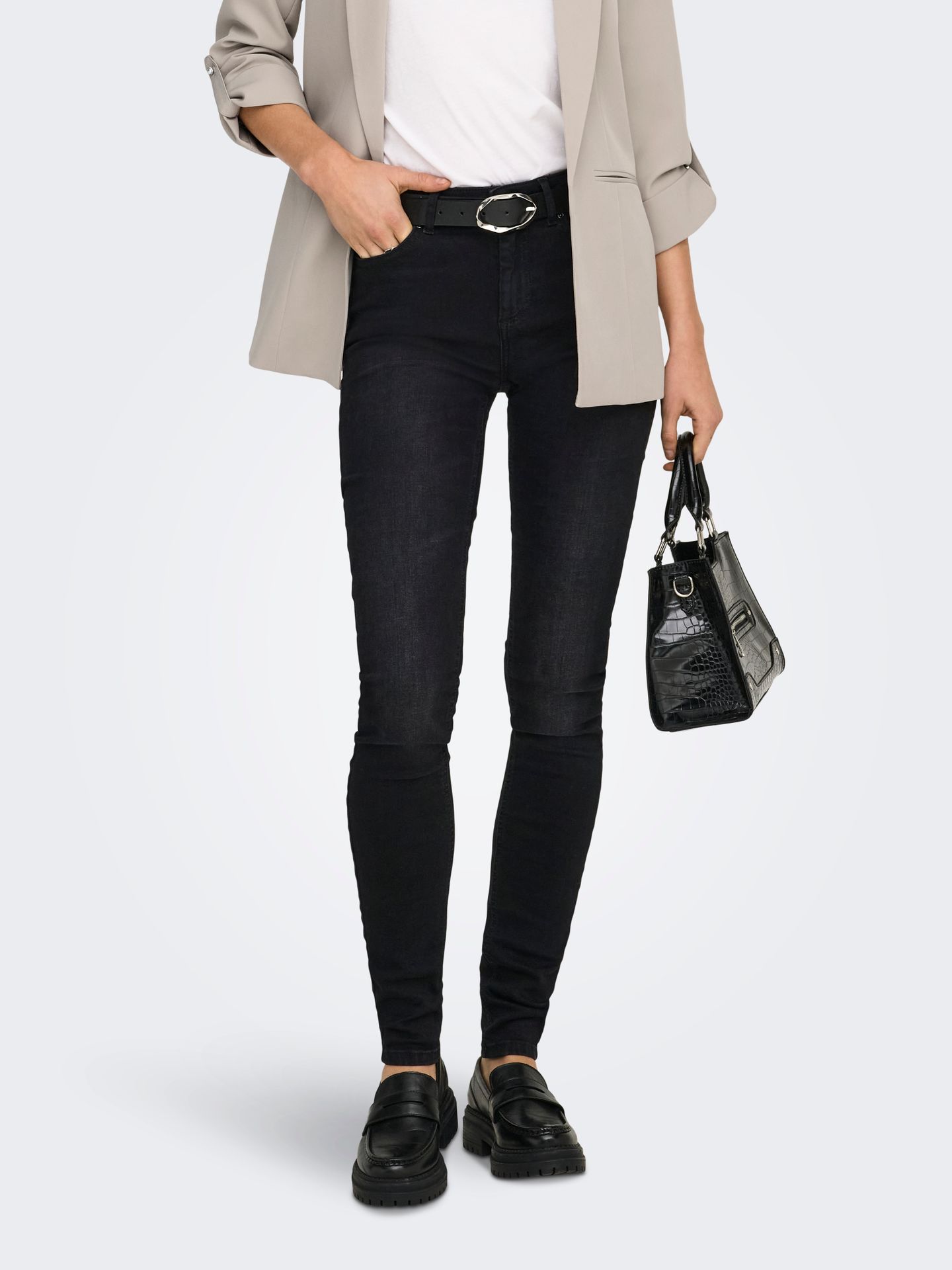 Only ONLBLUSH LIFE MID SK DNM REA1099 NO - Black Denim/ Black Denim/REA1099 2900127024126