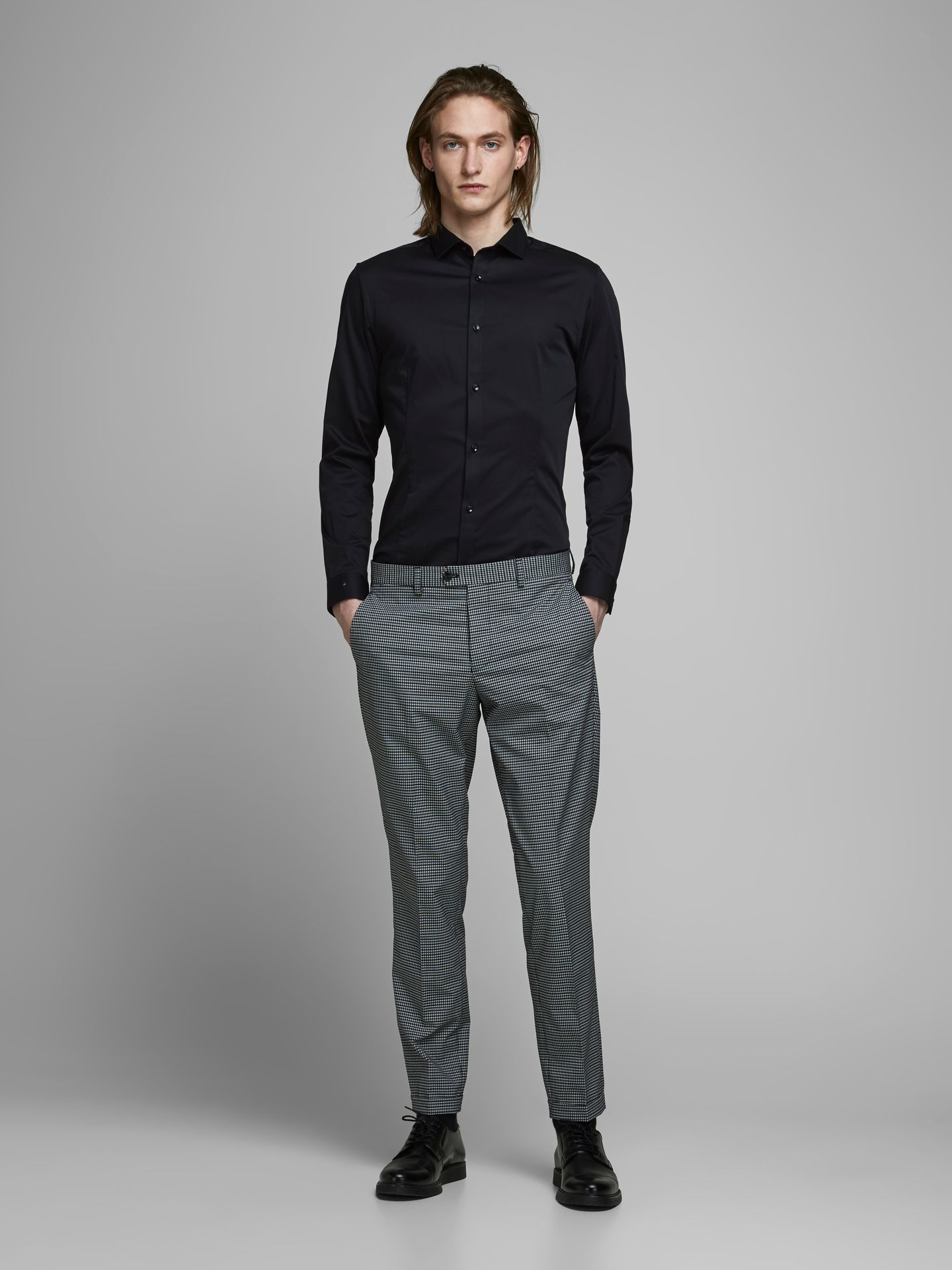 Jack & Jones JJPRPARMA SHIRT L/S NOOS - Black/SUPER SLIM Black/LOOSE 2900127197035