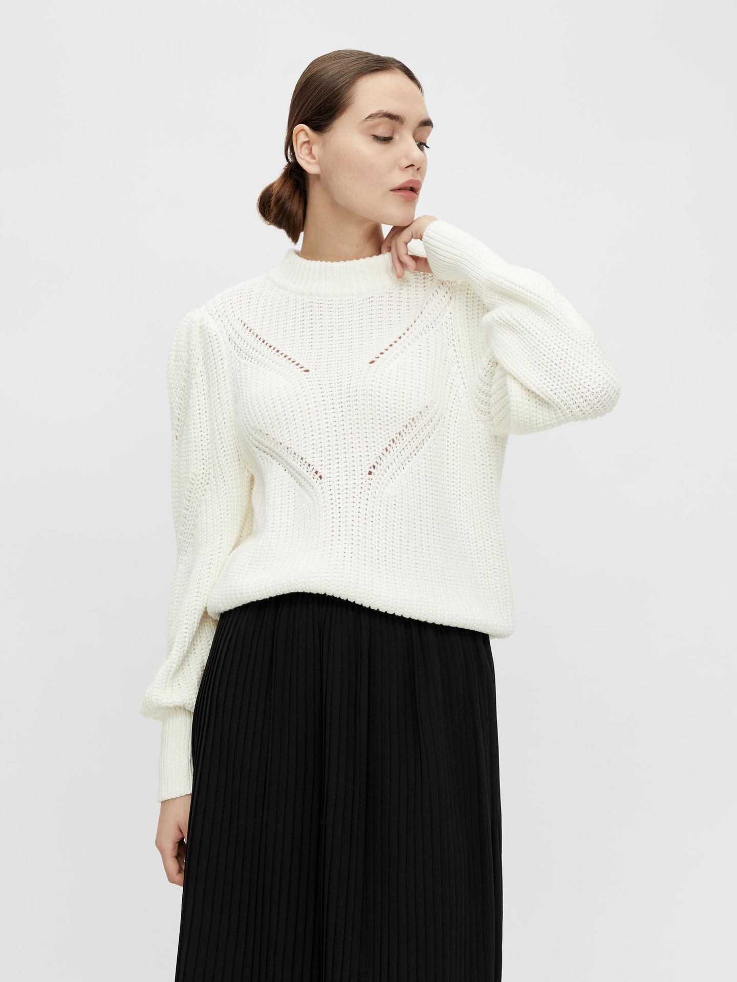 Object OBJJANINE L/S KNIT PULLOVER PB10 - Cloud Dancer Cloud Dancer 2900127785034