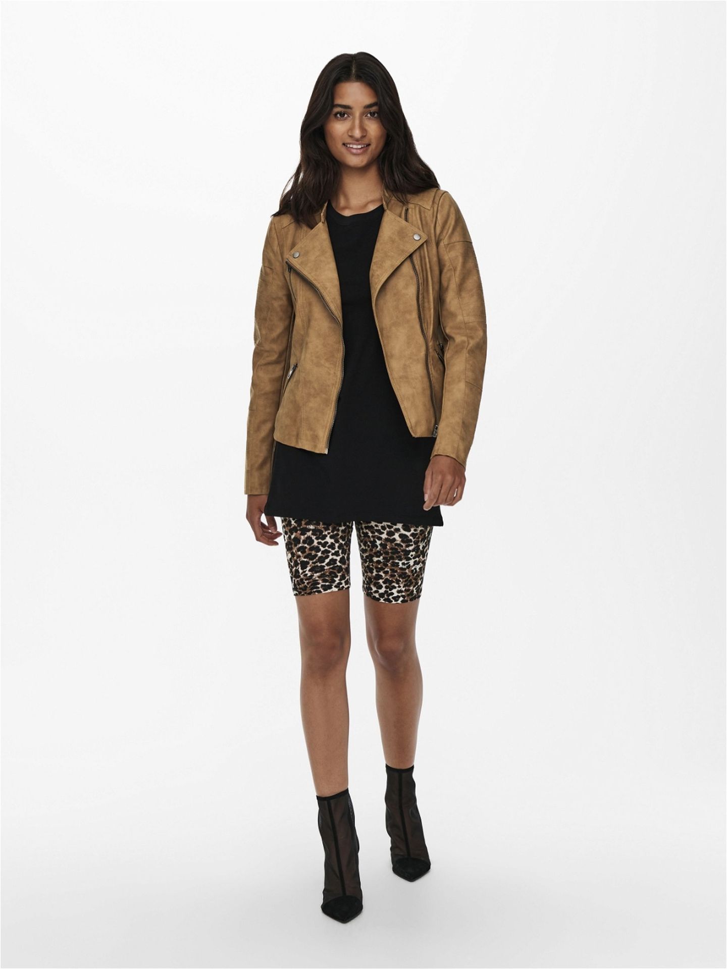 Only ONLAVA FAUX LEATHER BIKER OTW NOOS - Toasted Cocon Toasted Coconut 2900127963036