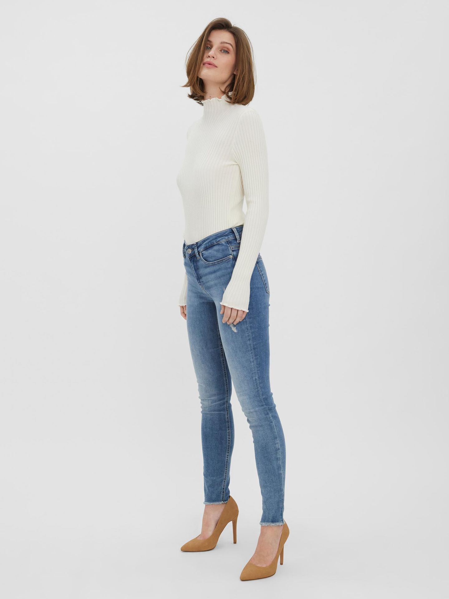 Vero Moda VMPEACH MR SK ANK CUT DST RI3101 NO - Light Blue D Light Blue Denim 00095358-EKA26011400000169