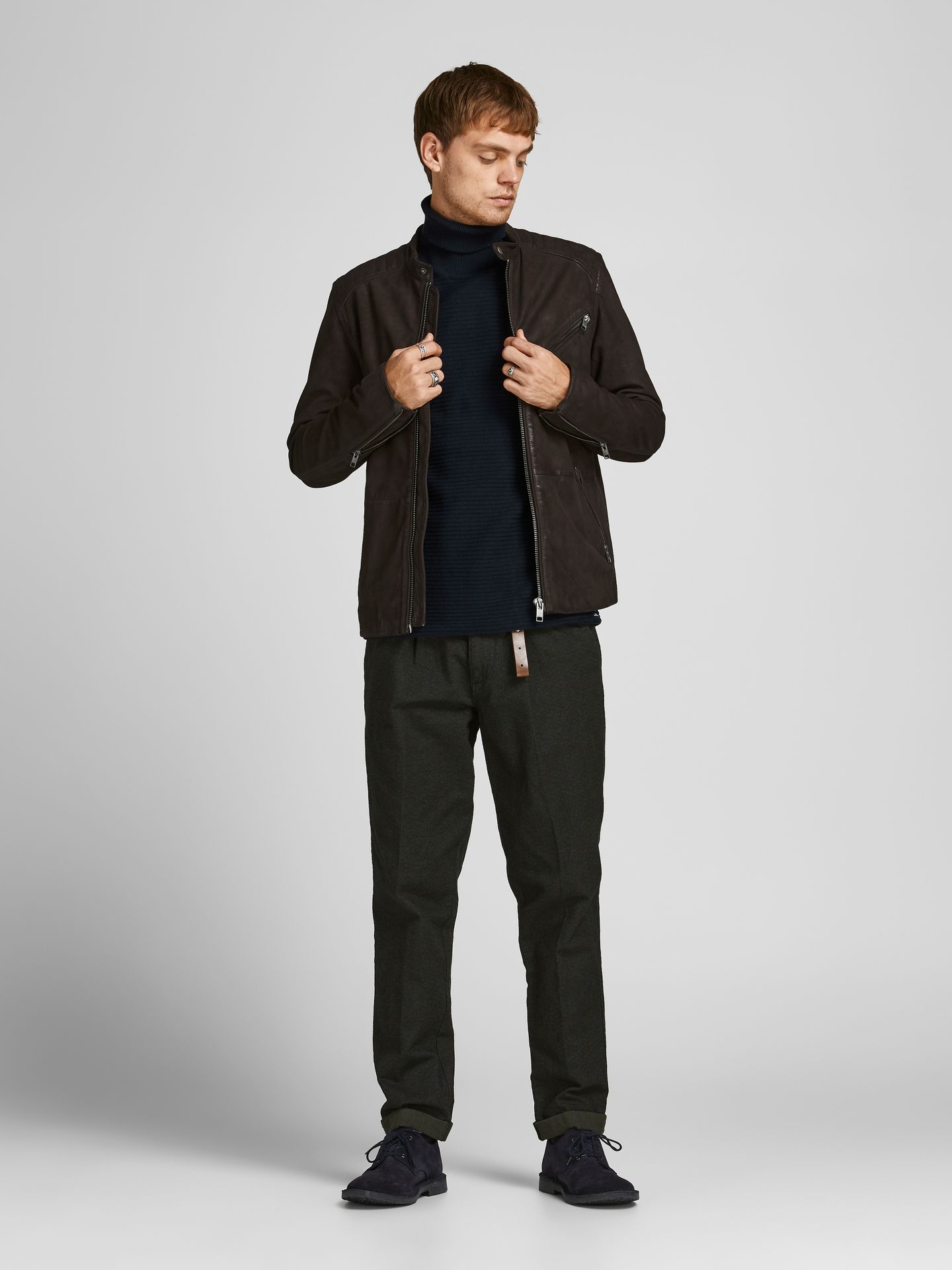 Jack & Jones JJWIND KNIT ROLL NECK - Navy Blazer Navy Blazer 2900128318033