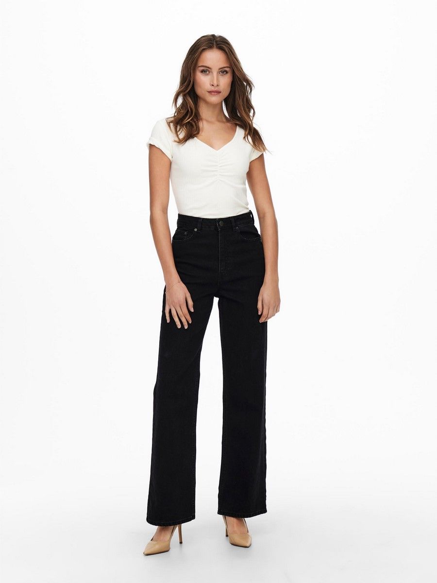 Only ONLCAMILLE LIFE EX HW WIDE DNM NOOS - Black Denim/ Black Denim/NAS259 2900128332237