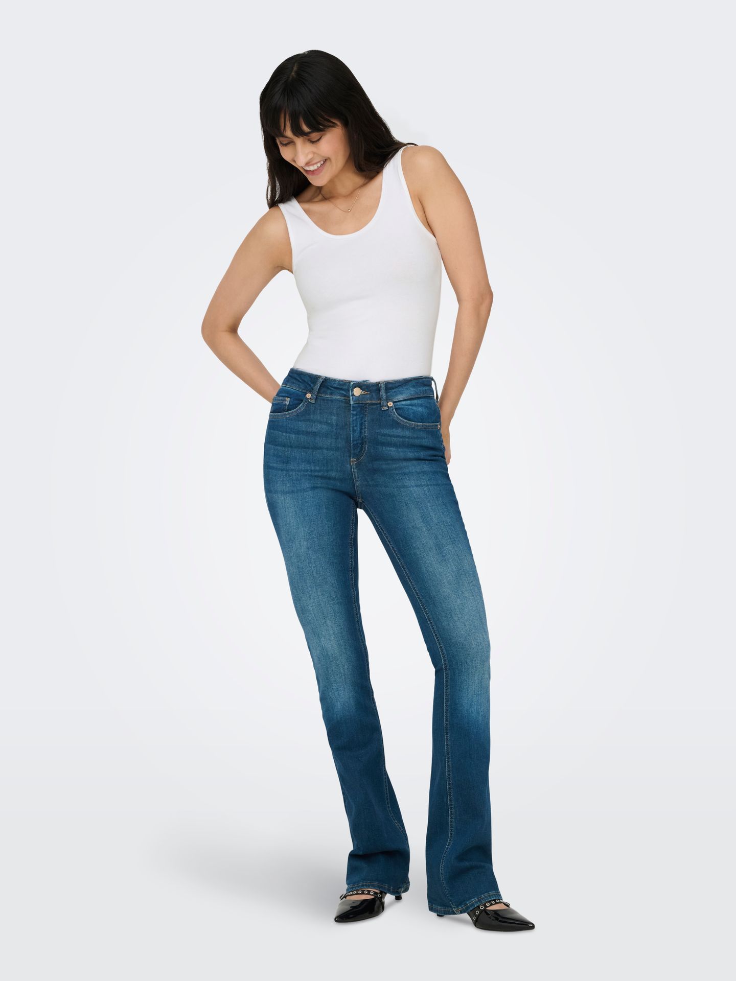 Only ONLLIVE LOVE LIFE S/L LONG TANK TOP - WHITE WHITE 2900128491019