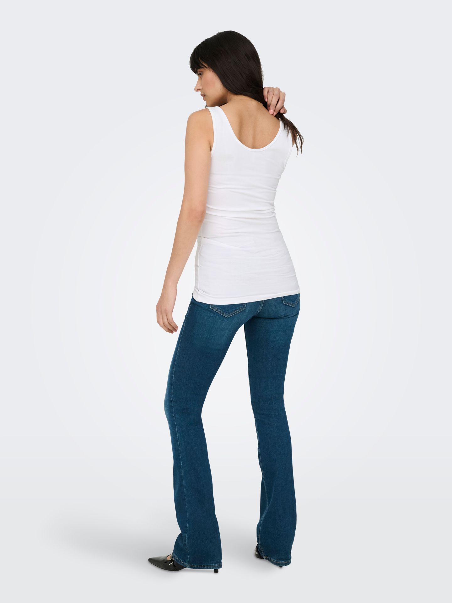 Only ONLLIVE LOVE LIFE S/L LONG TANK TOP - WHITE WHITE 2900128491019