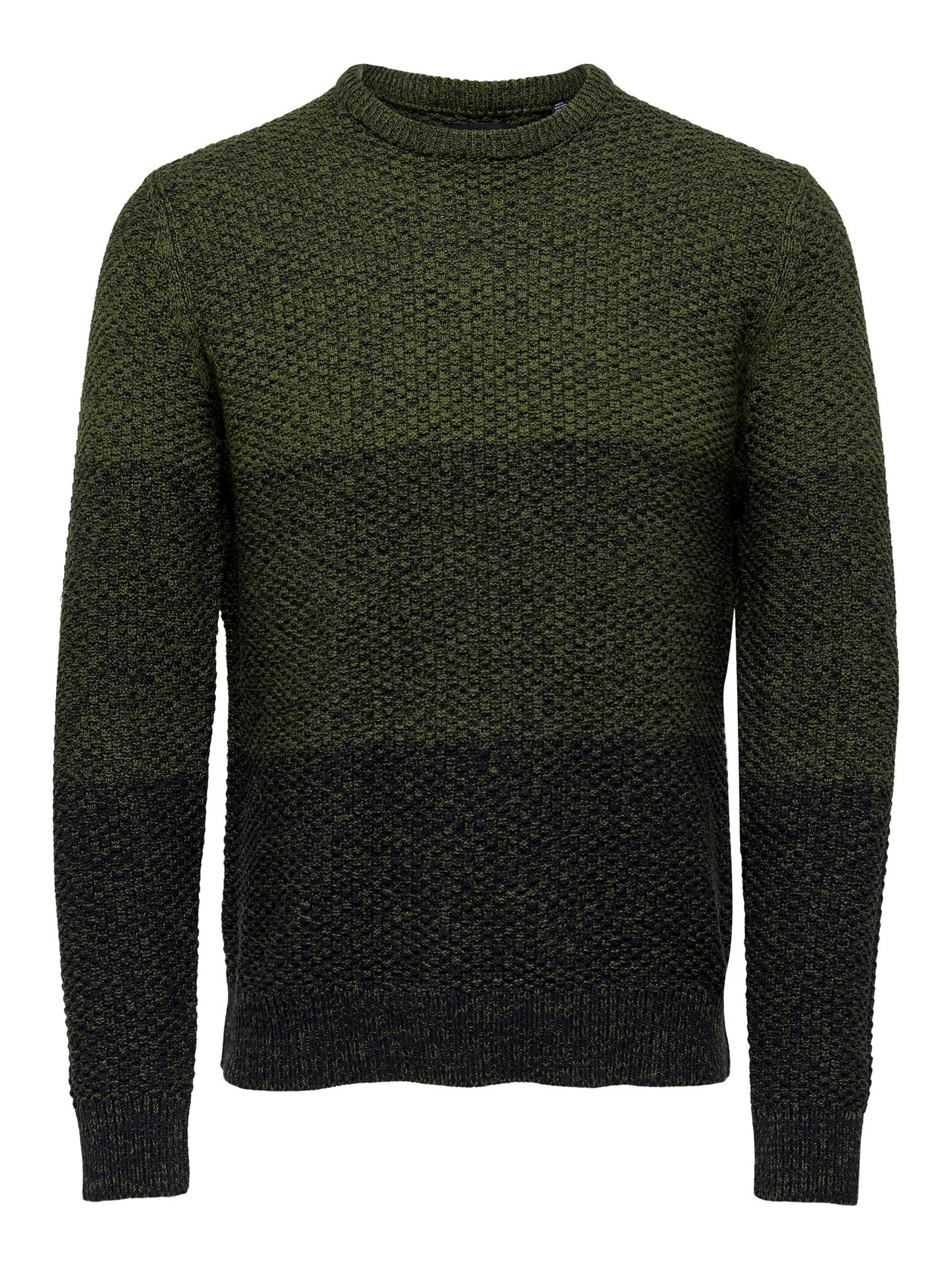Only & Sons ONSTUCK 7 BLOCK STRUC CREW KNIT - Olive Night/+ BL Olive Night/+ BLACK 2900128562030