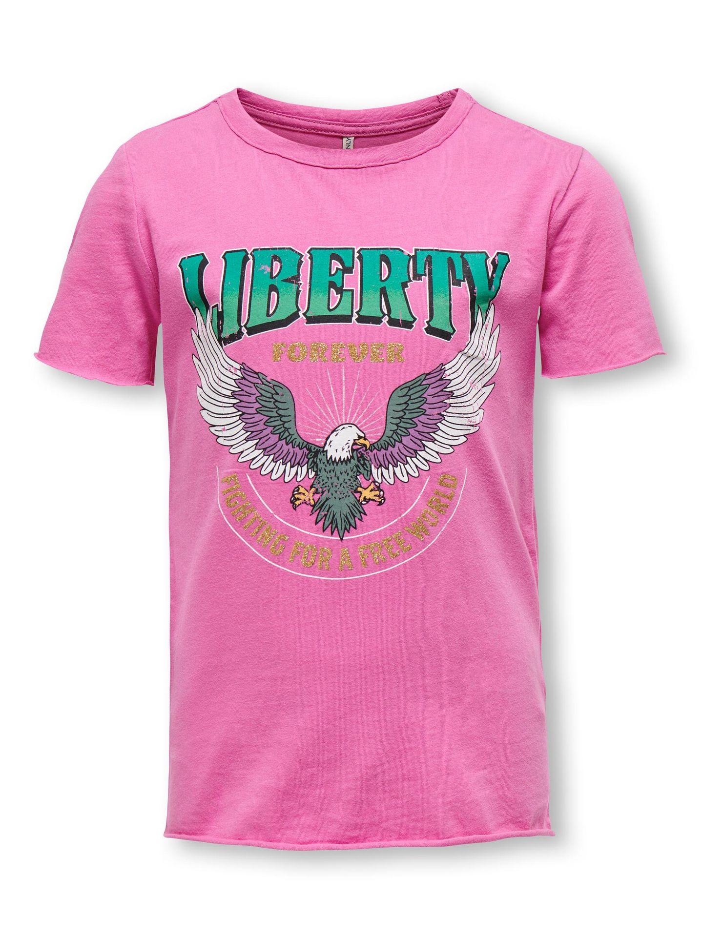 Kids Only KOGLUCY AWS/LIBERTY/VISION S/S FIT - Super Pink/LI Super Pink/Graphic glam 00096145-EKA26011400000927