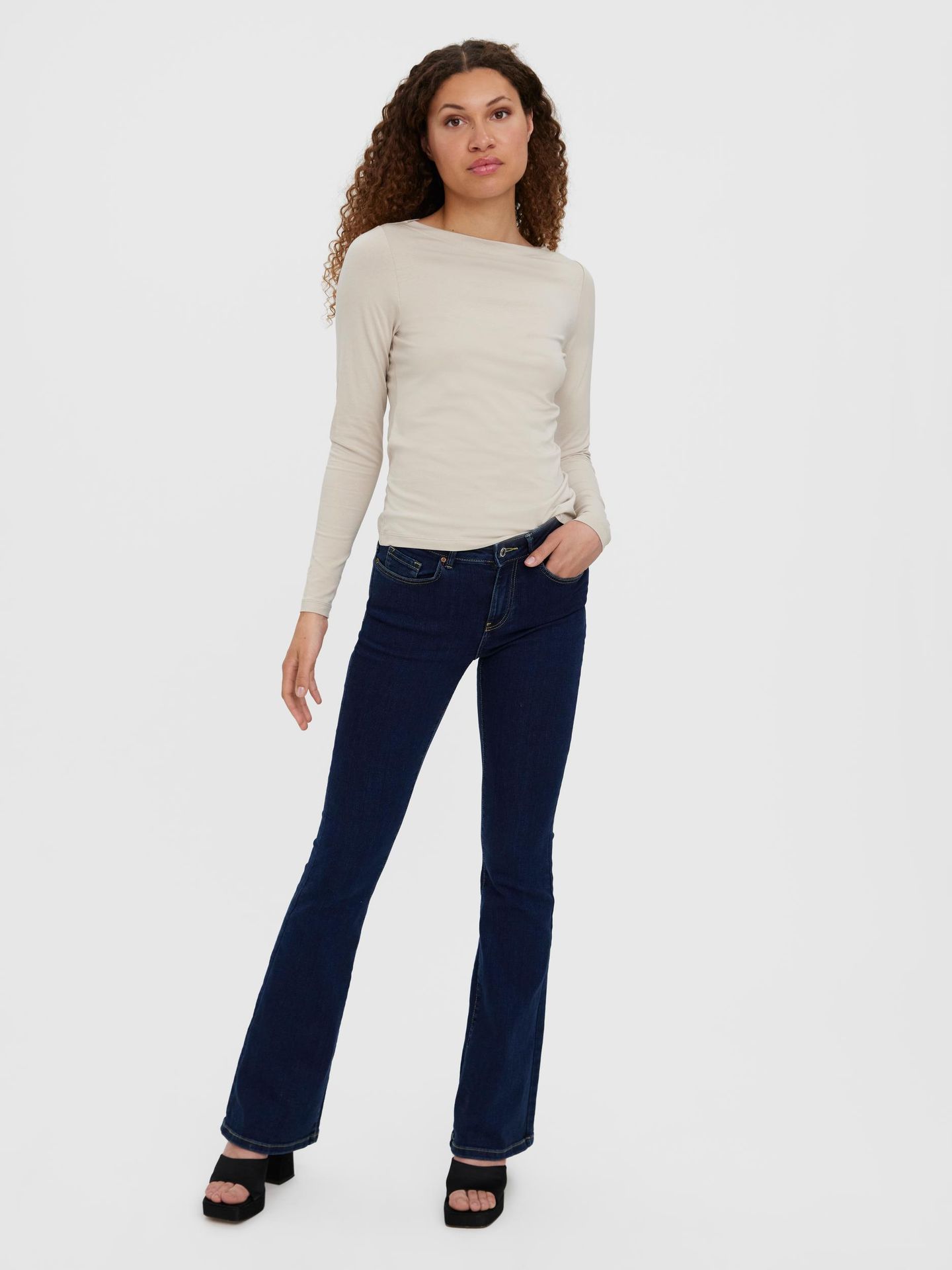 Vero Moda VMPEACHY MR FLARED J VI3262 - Dark Blue Denim Dark Blue Denim 2900129083046