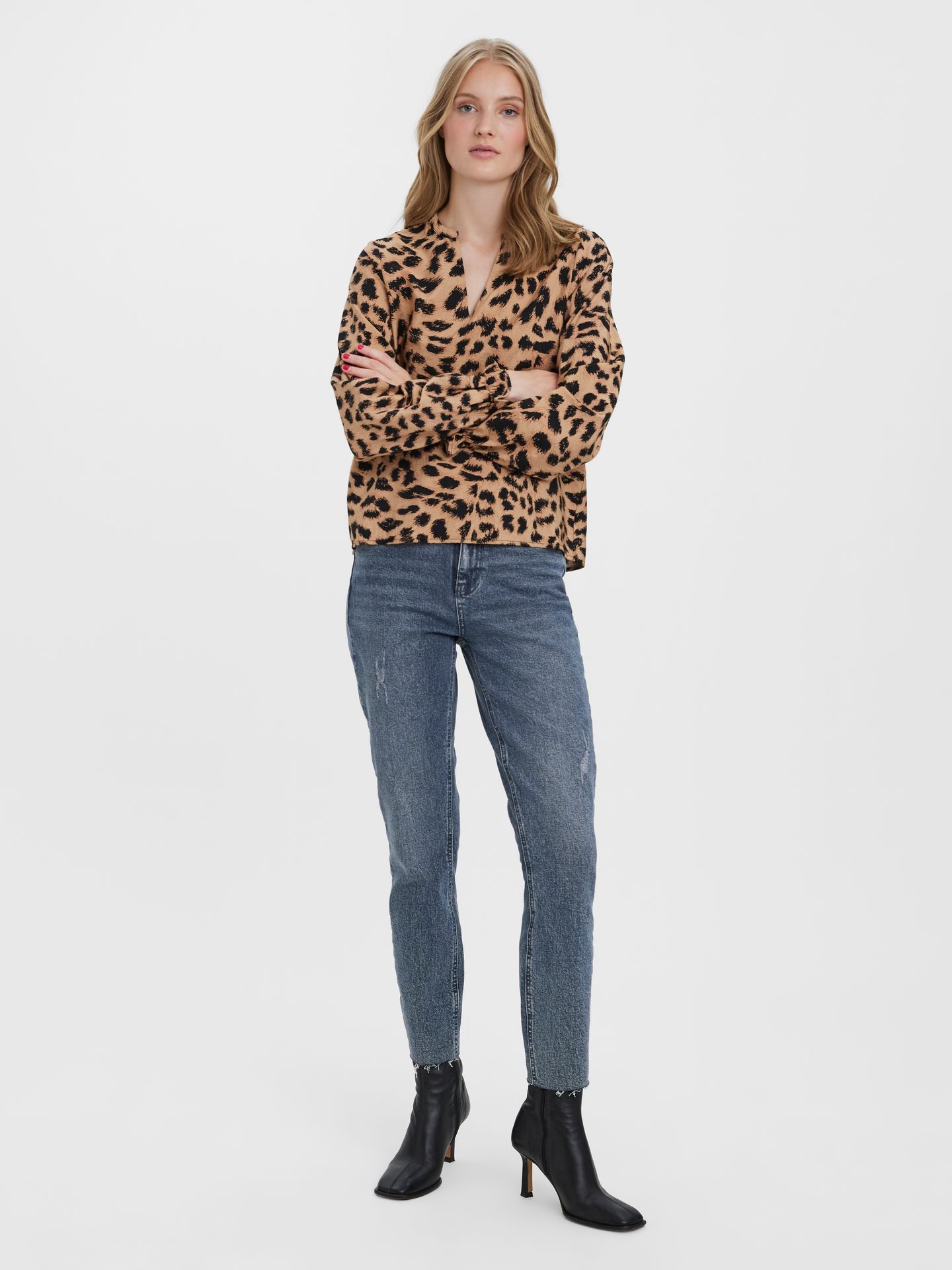 Vero Moda VMBRENDA HR STRAIGHT ANK GU3134 GA - Dark Blue Den Dark Blue Denim/Grey wash 2900129085095