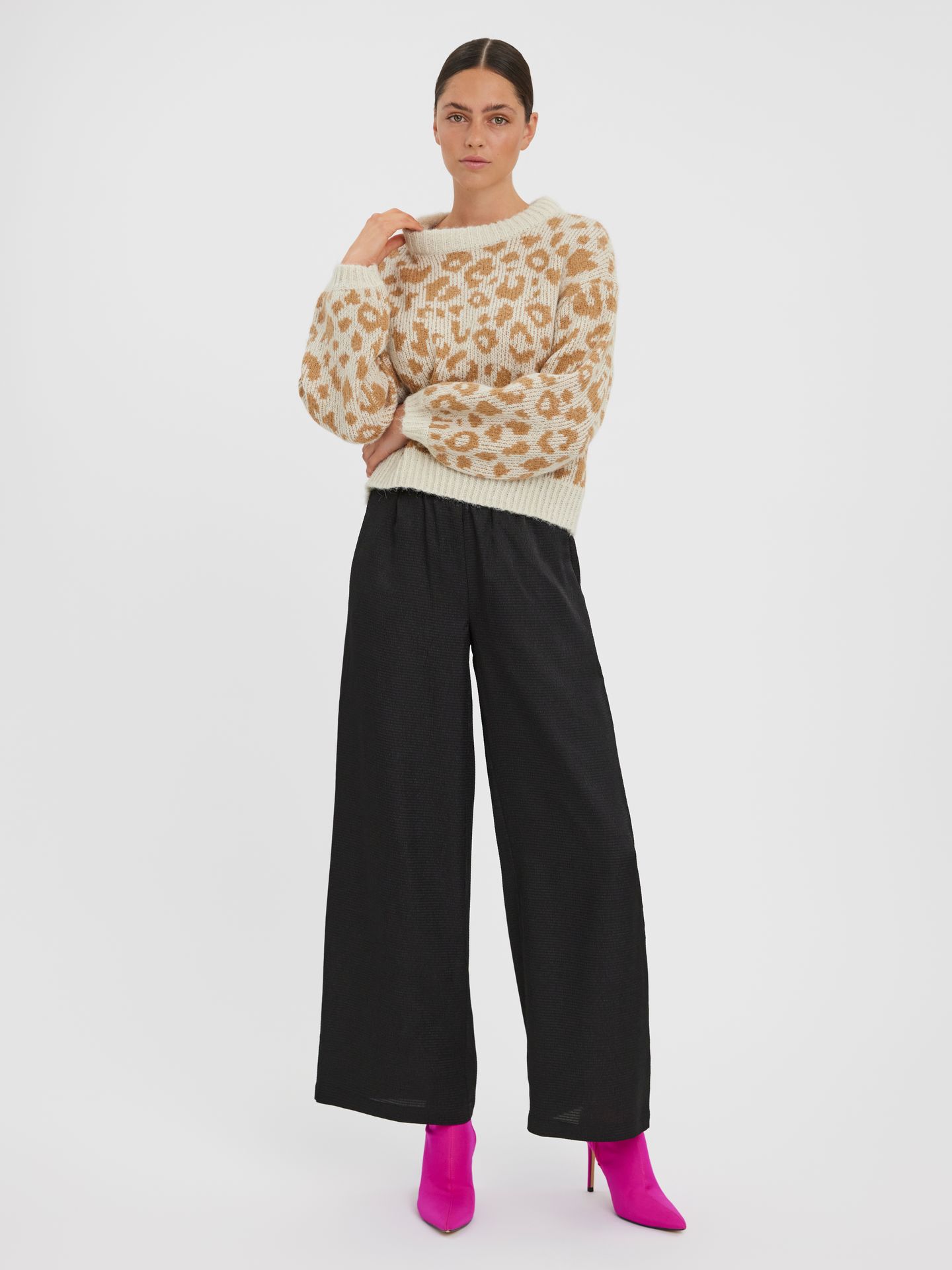 Vero Moda VMZELMALEO LS O-NECK BLOUSE GA BOO - Birch/W TIGER Birch/Dicte 2900129097012
