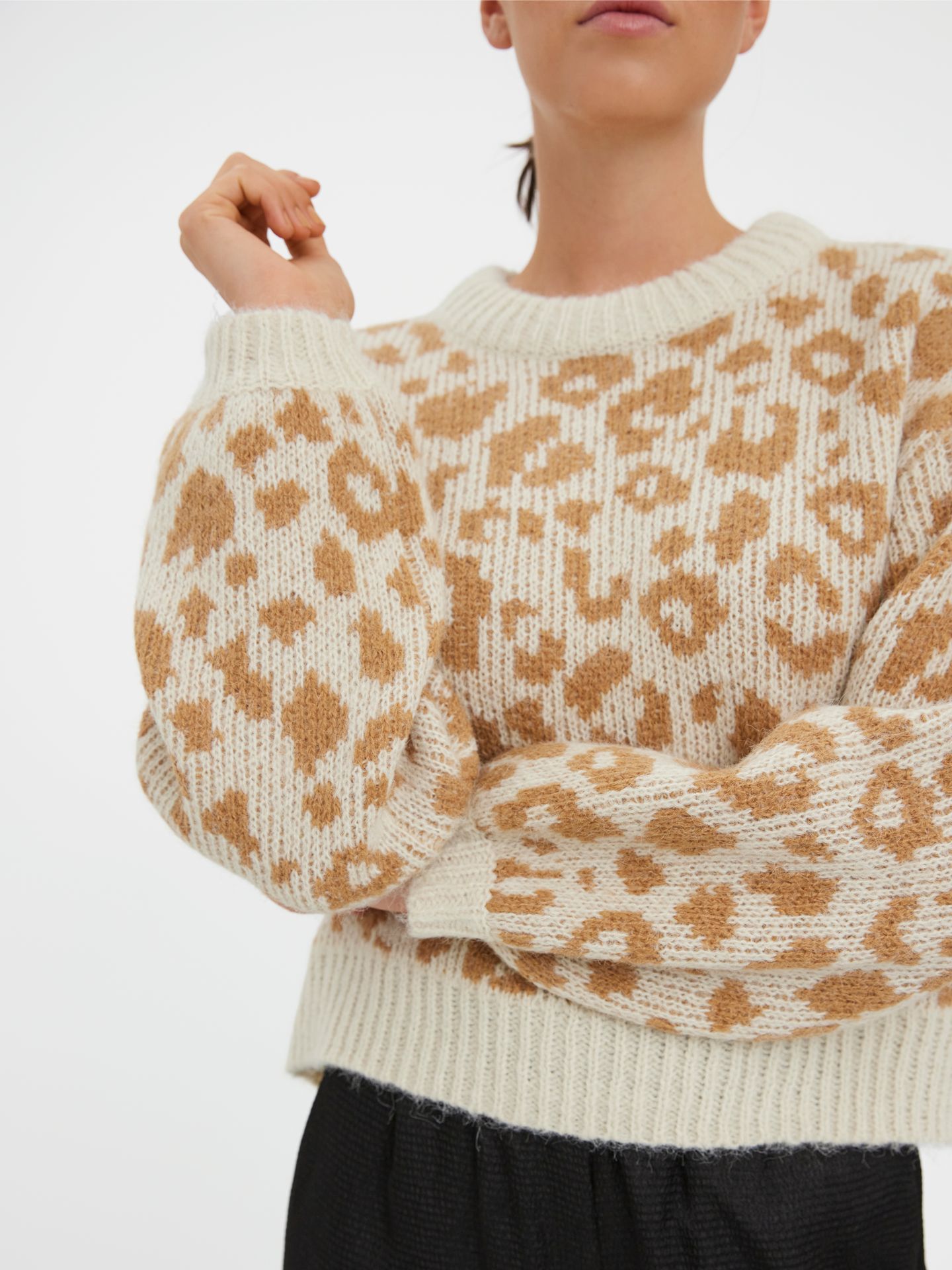 Vero Moda VMZELMALEO LS O-NECK BLOUSE GA BOO - Birch/W TIGER Birch/Dicte 2900129097012