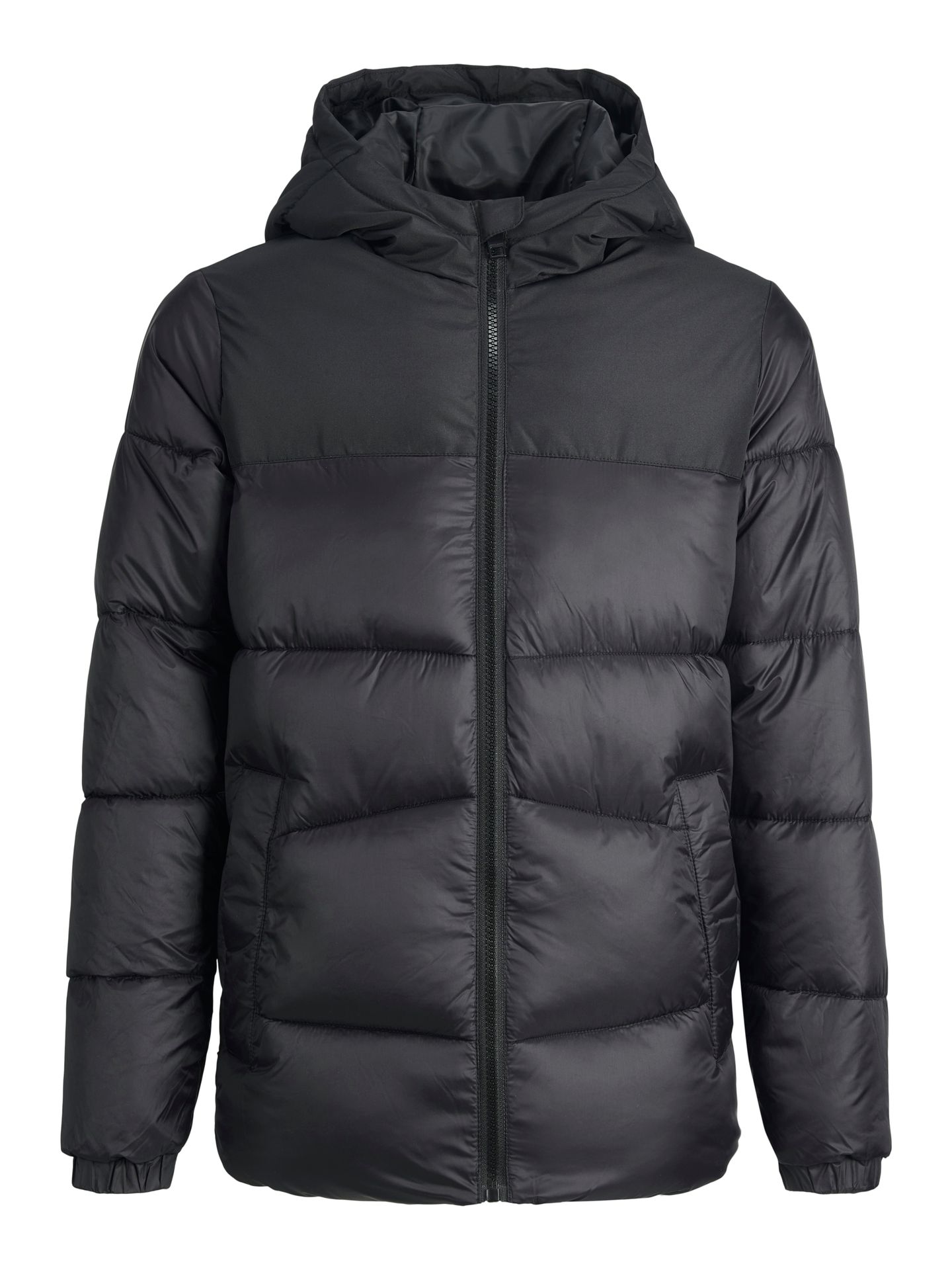 Jack & Jones JJCHILI PUFFER HOOD JNR - Black/SOLID Black/Black & Black 00096332-EKA26011400000260