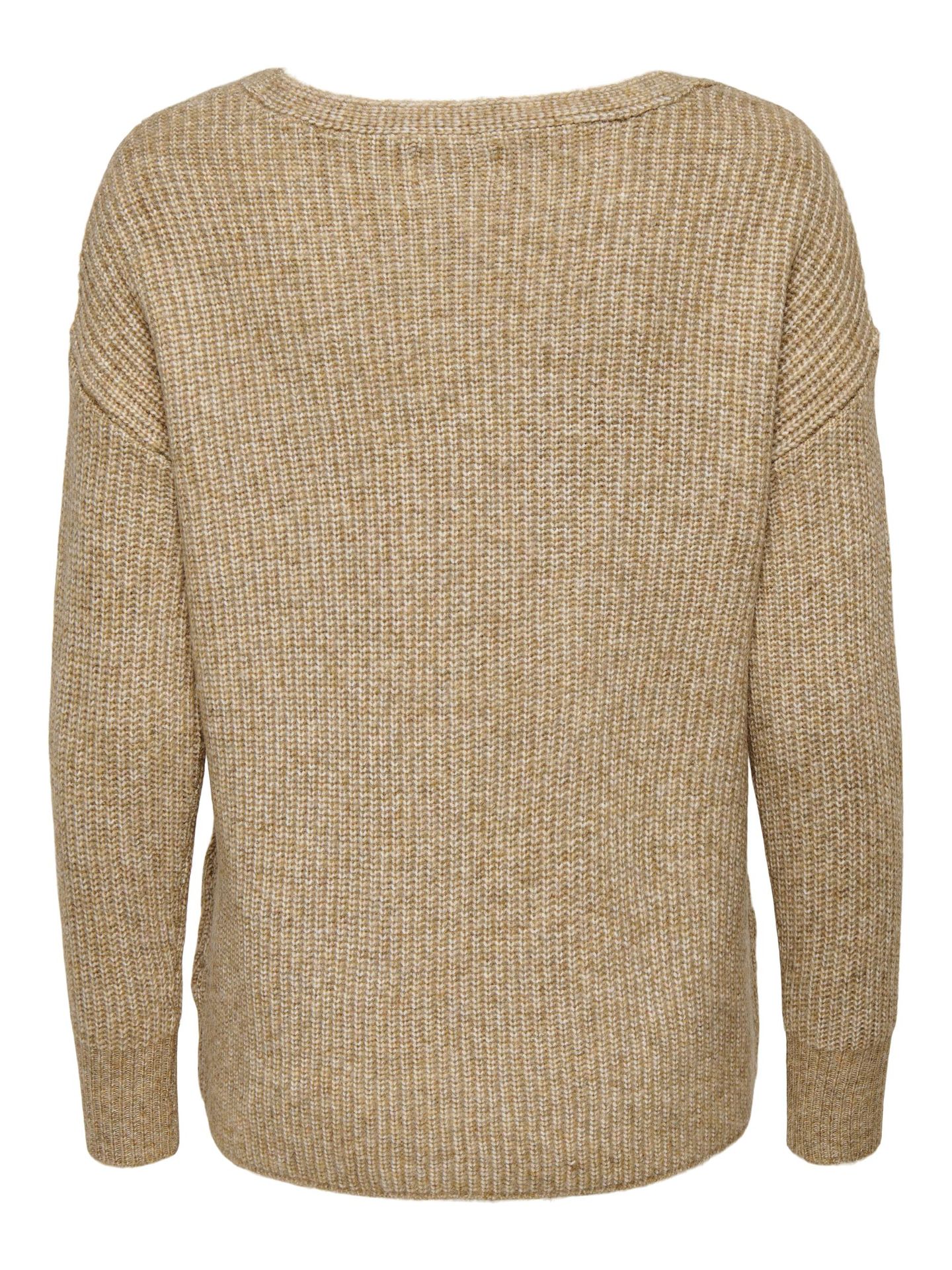 Only ONLAIRY LIFE L/S V-NECK PULLOVER CC - Bistre/W. ME Bistre/W. MELANGE 2900129206049