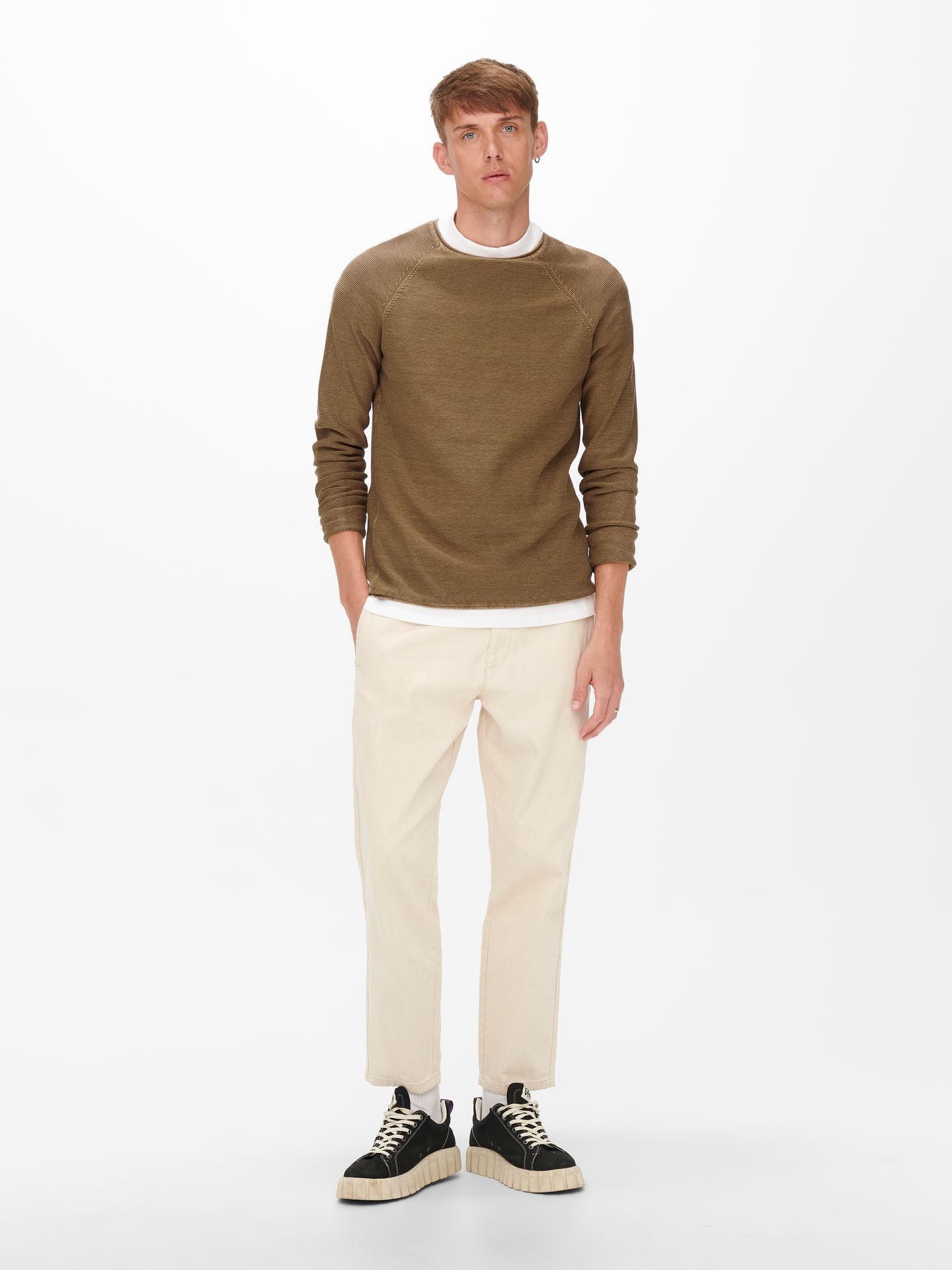 Only & Sons ONSDEXTOR 12 WASH RAGLAN KNIT NOOS - Monks Robe Monks Robe 2900129422036