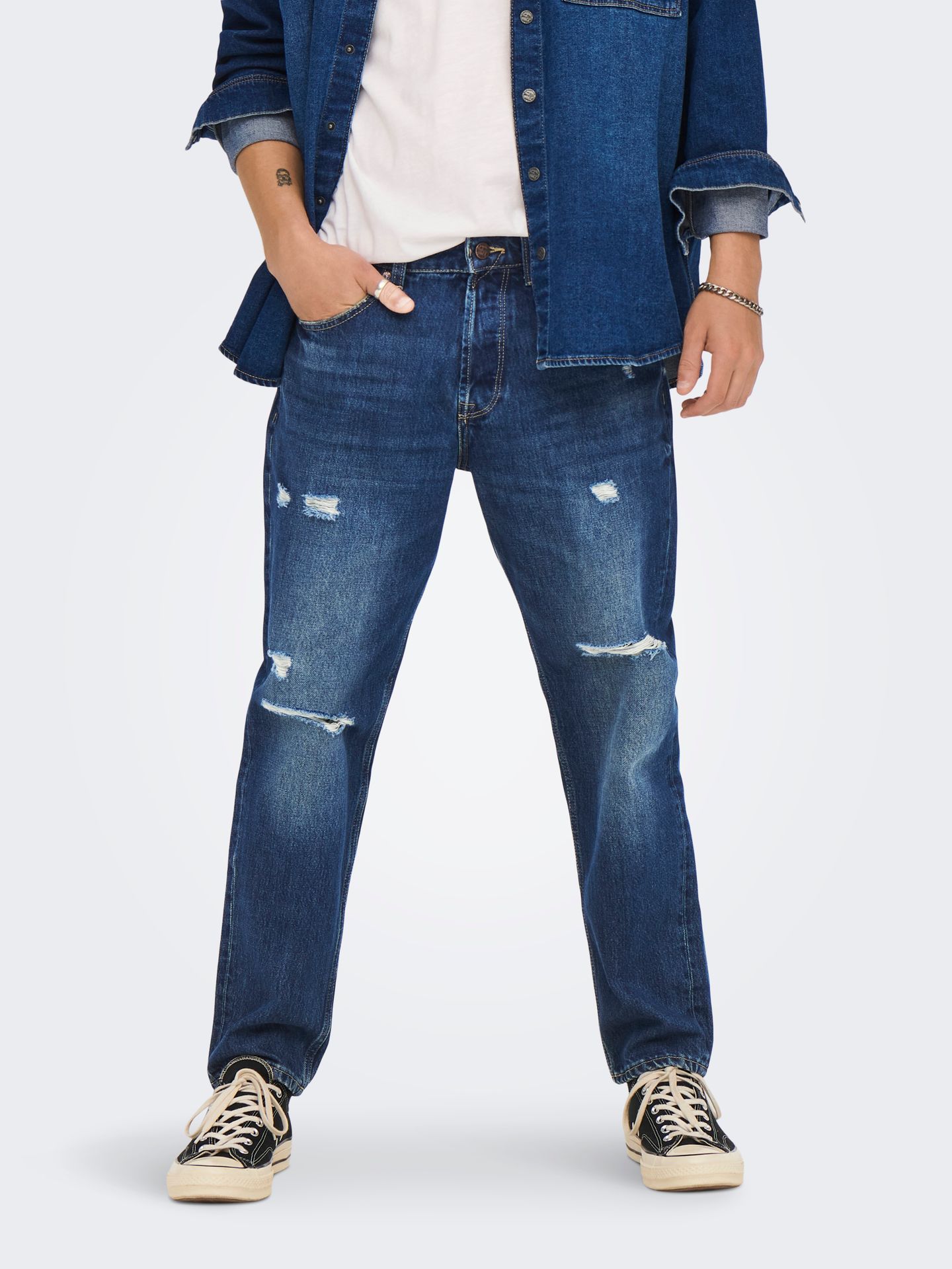 Only & Sons ONSAVI BEAM D. BLUE 2959 JEANS - Blue Denim Blue Denim 2900129425105