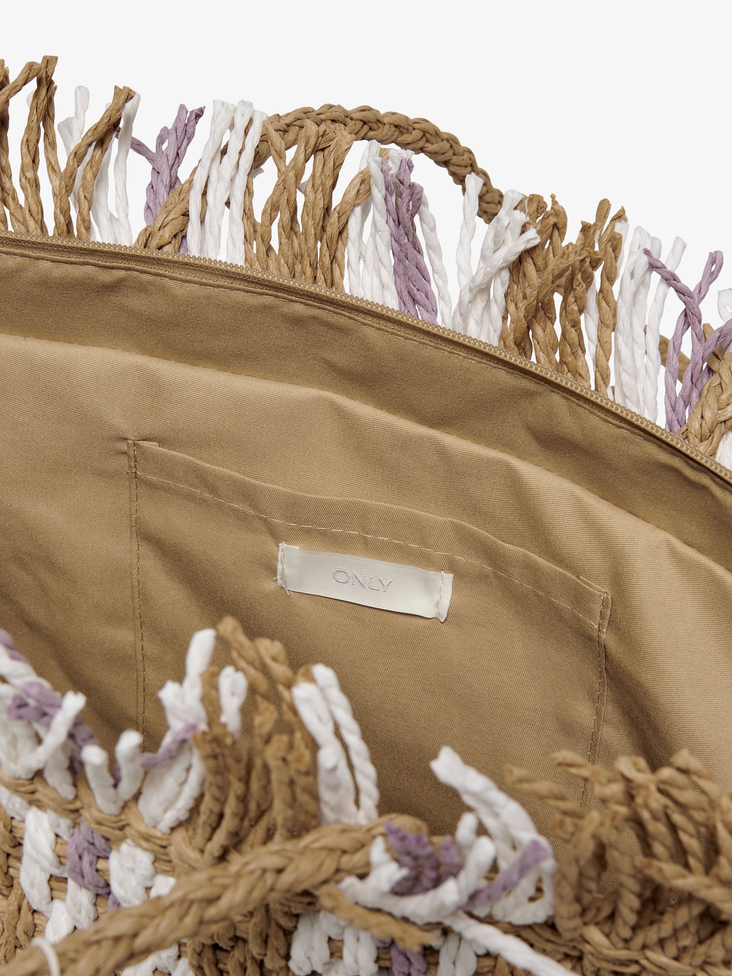 Only ONLEDEN WEAVE JUTE BAG - Natural/WHITE + LILA Natural/WHITE + LILA 00096590-EKA26011400001042