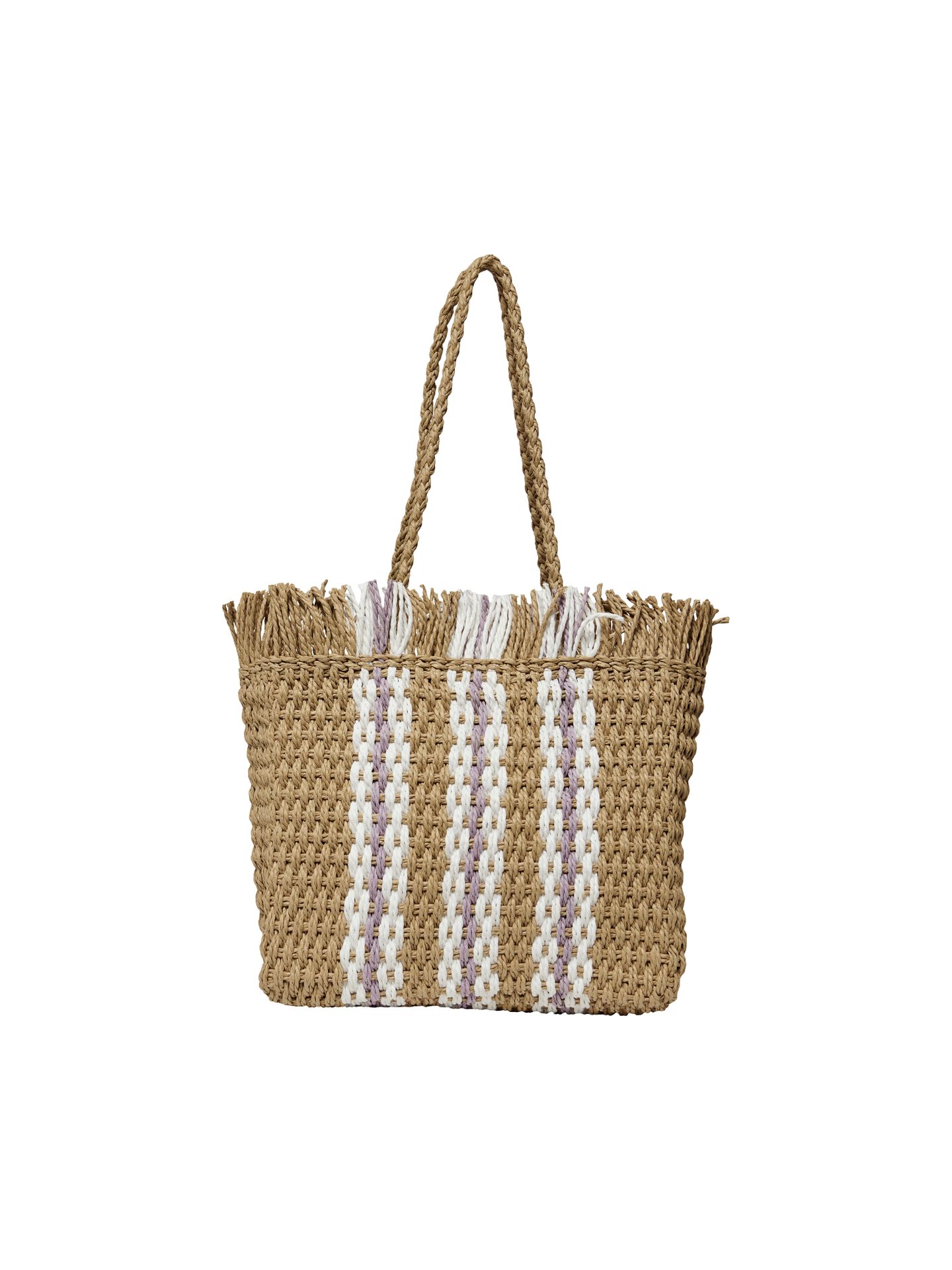 Only ONLEDEN WEAVE JUTE BAG - Natural/WHITE + LILA Natural/WHITE + LILA 2900129446018