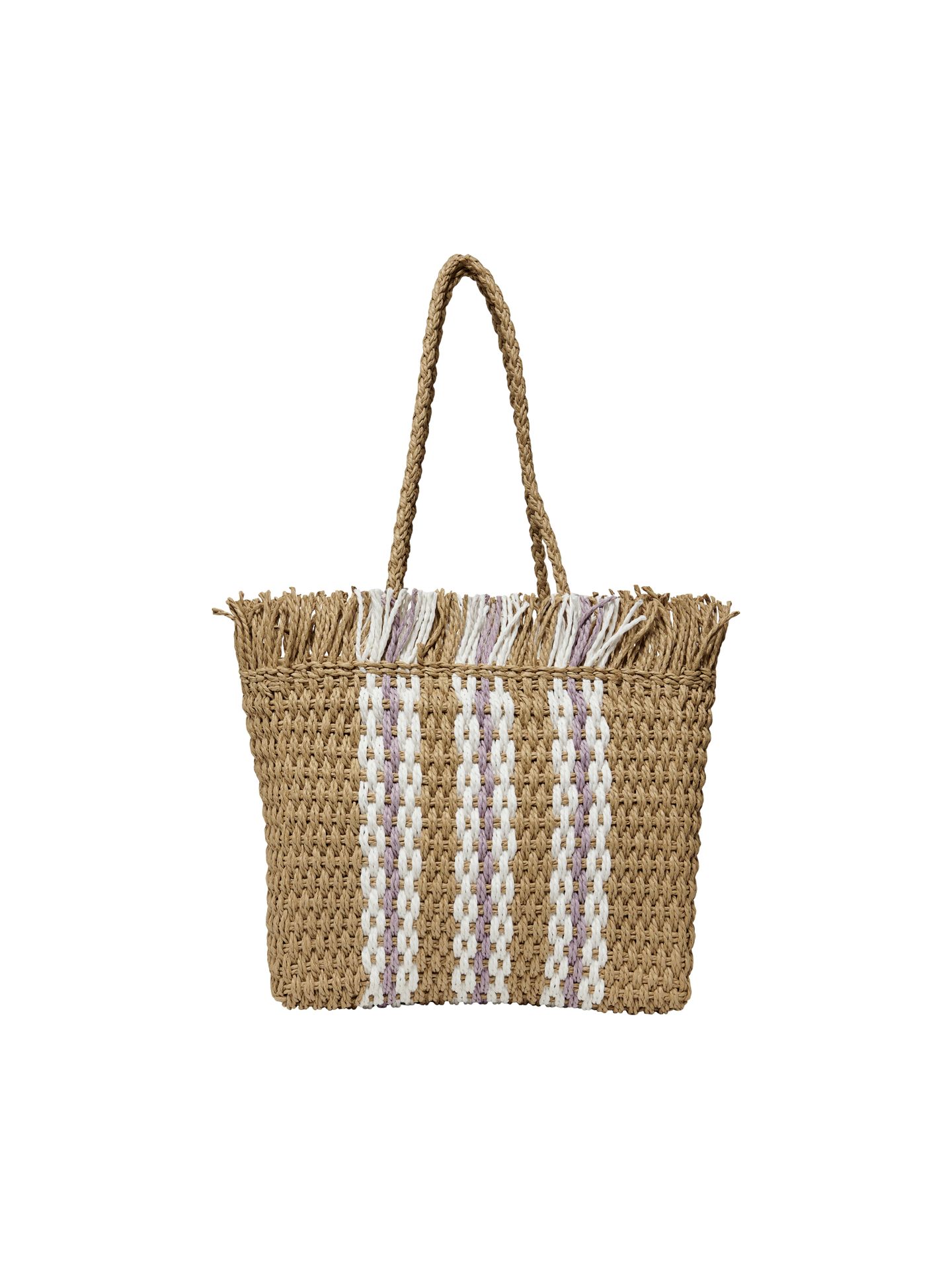 Only ONLEDEN WEAVE JUTE BAG - Natural/WHITE + LILA Natural/WHITE + LILA 2900129446018