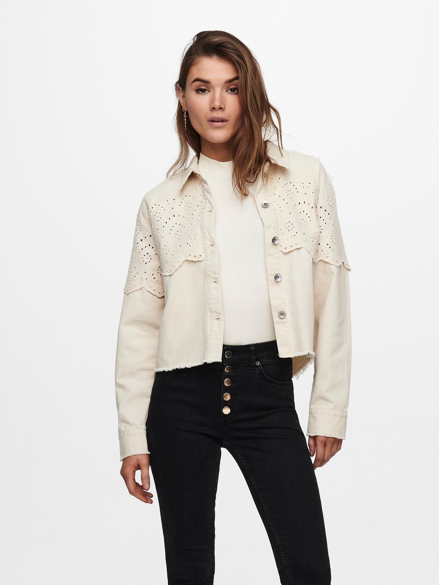 Only ONLELENA LIFE CROCHET JACKET OTW - Moonbeam Moonbeam 2900129477012