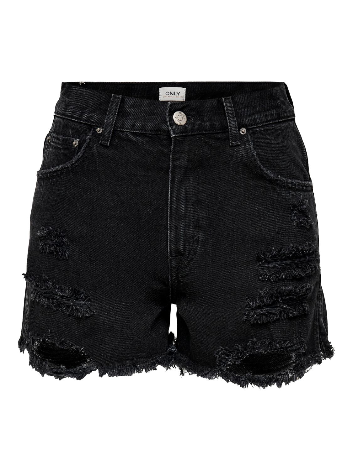 Only ONLHAPPY HW SLIT DNM SHORTS DOT - Washed Black Washed Black 00096697-EKA26011400000929