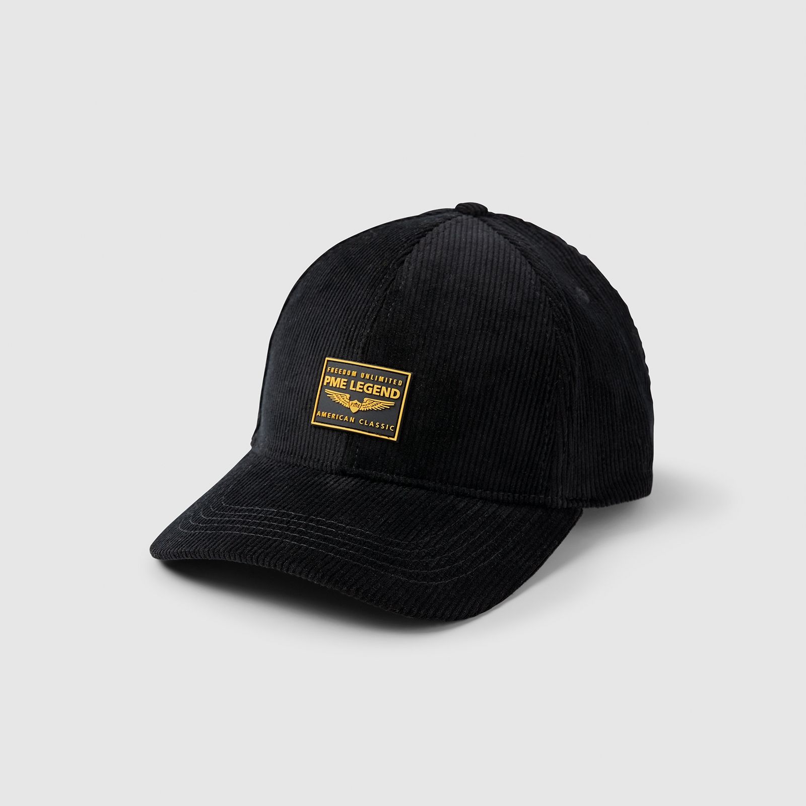 Pme Legend Corduroy cap with rubber badge - Black Black 00097553-999