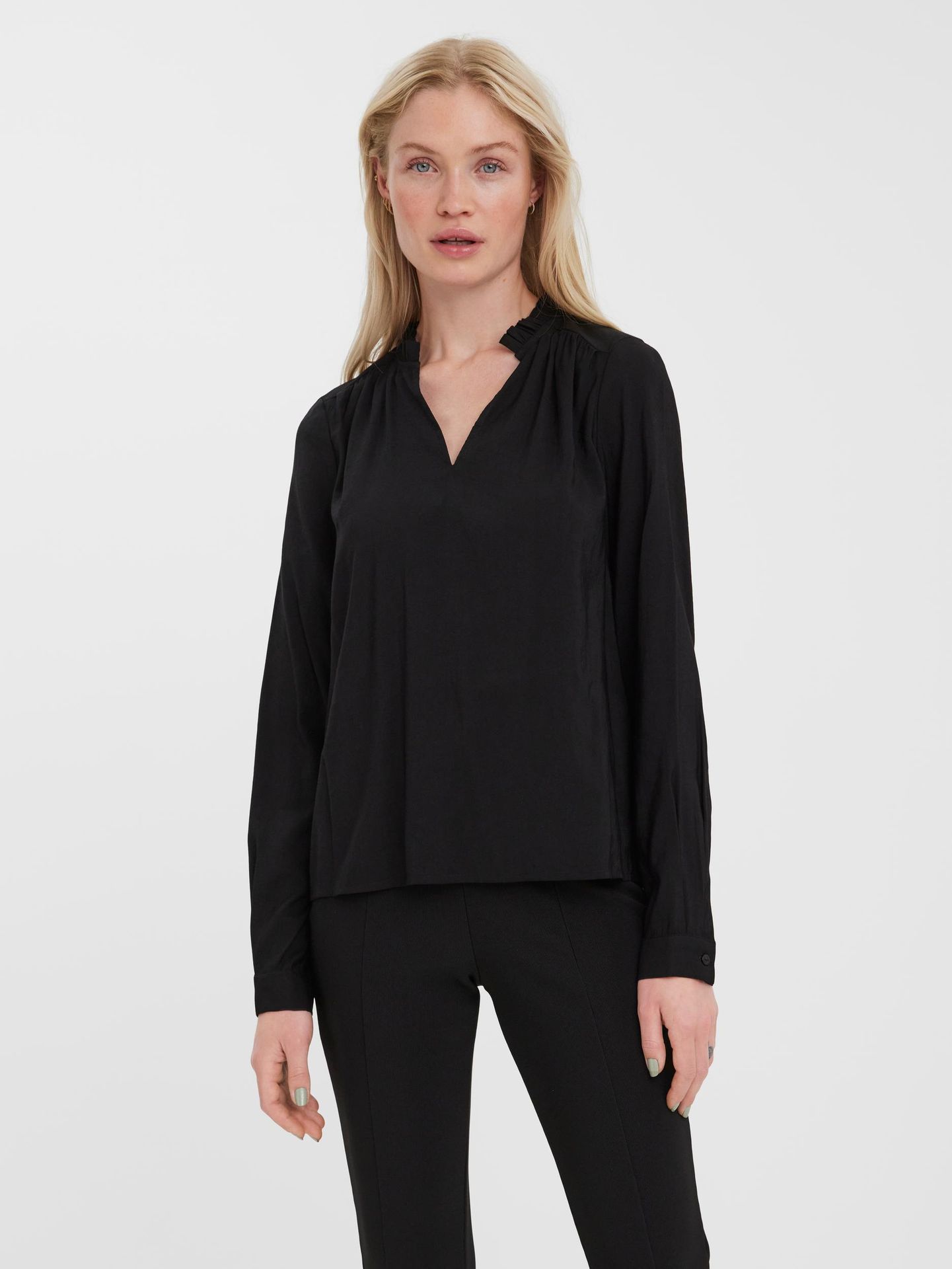 Vero Moda VMBELL LS TOP WVN NOOS - Black Black 2900130923027